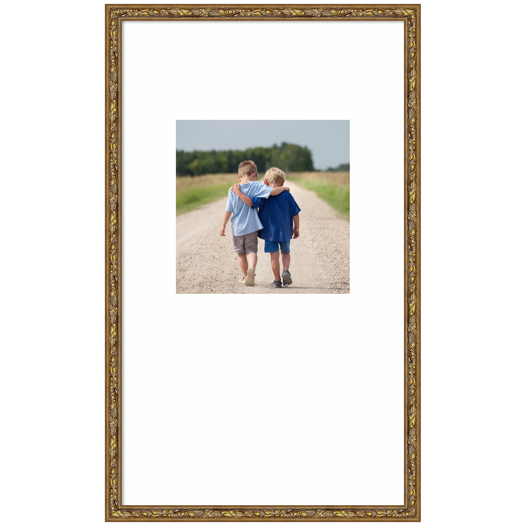 Wall Frame Belvedere Bronze 13x22 matted to 8x8 1