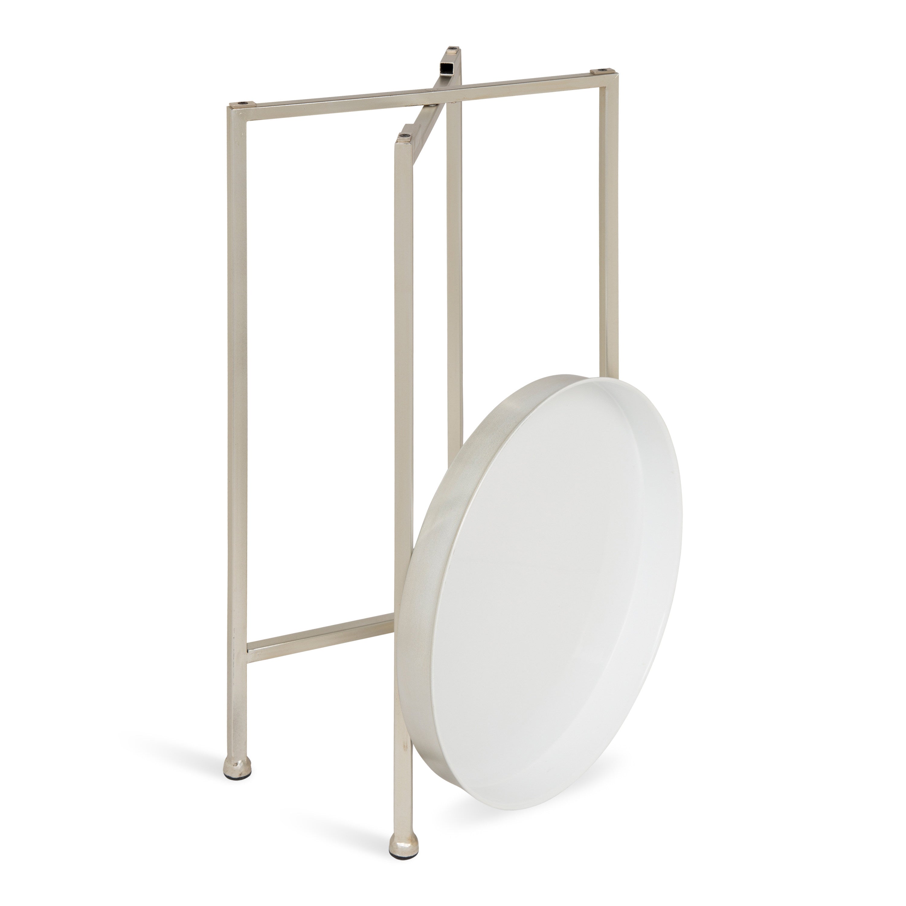 Tea Table Silver White 14x14x26 4