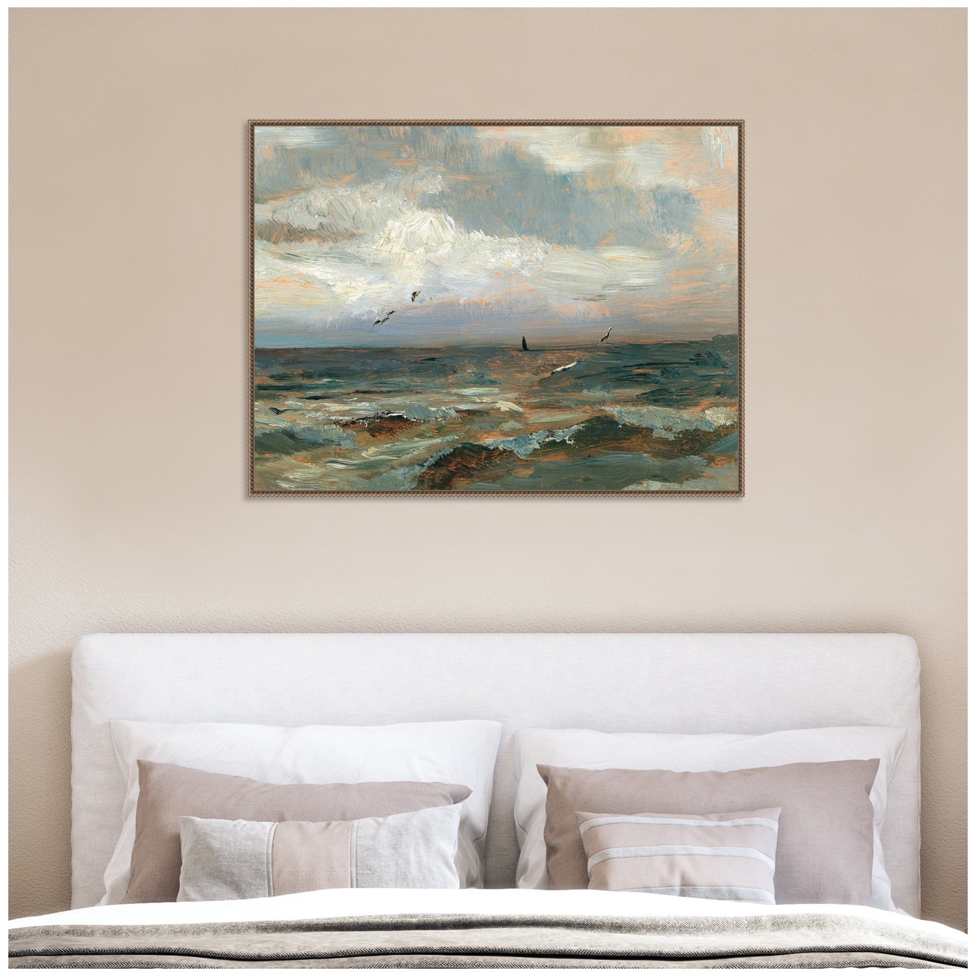 Framed Canvas 42x32 Sylvie Beaded Dark Gold 5