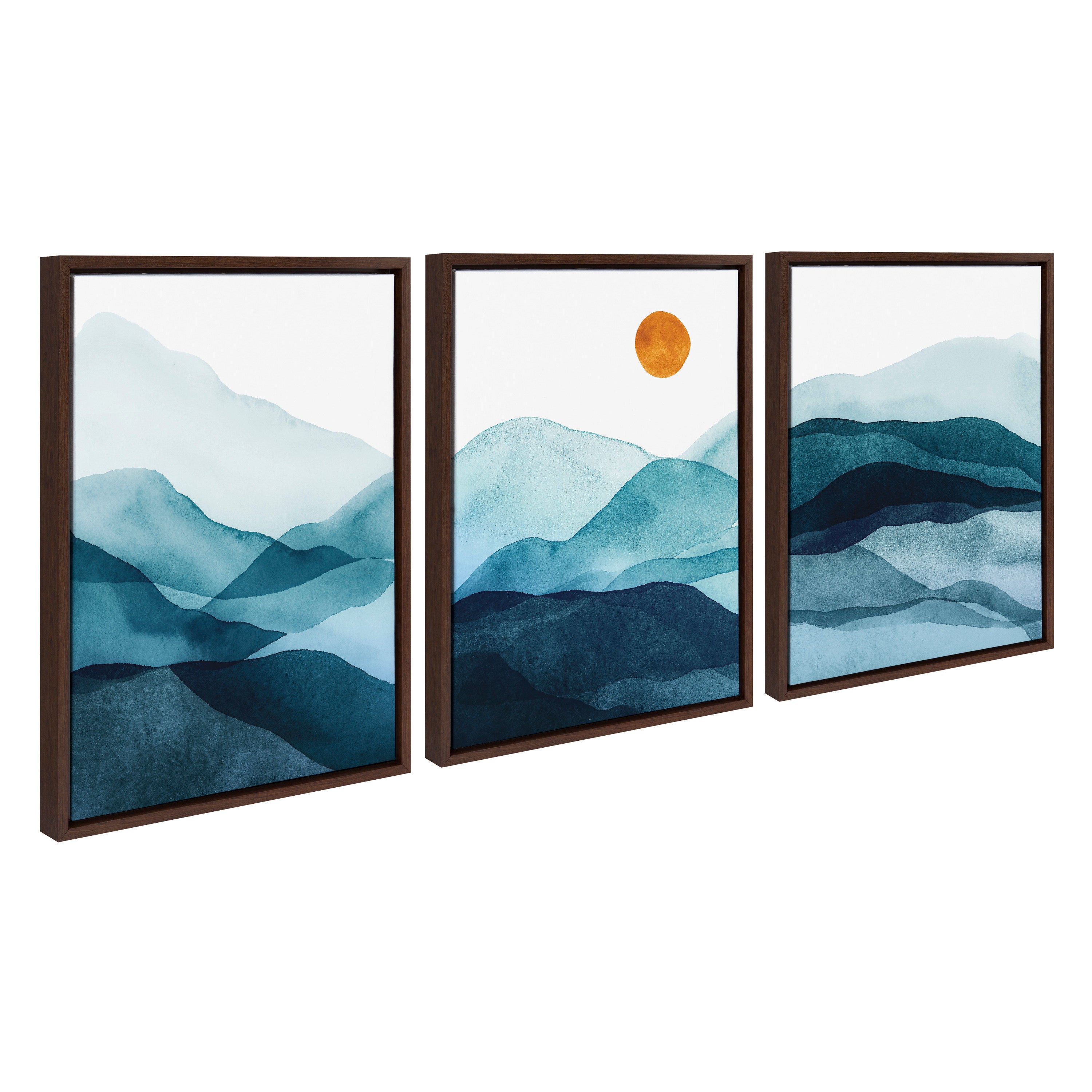 Sylvie Blue Mountain Range Framed Canvas Set by Amy Lighthall