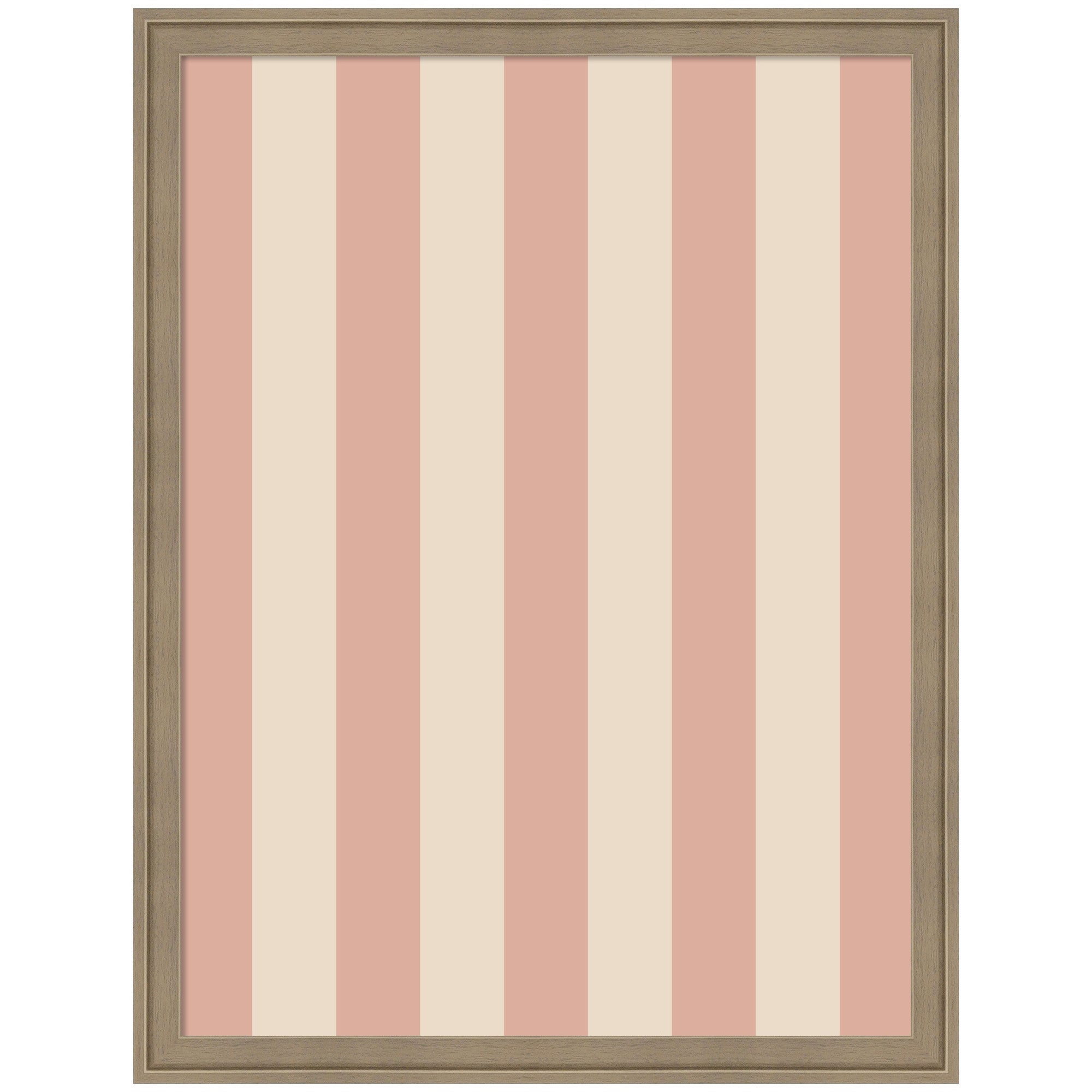 Framed Fabric Pinboard Wide Stripes Pink Wall Organization