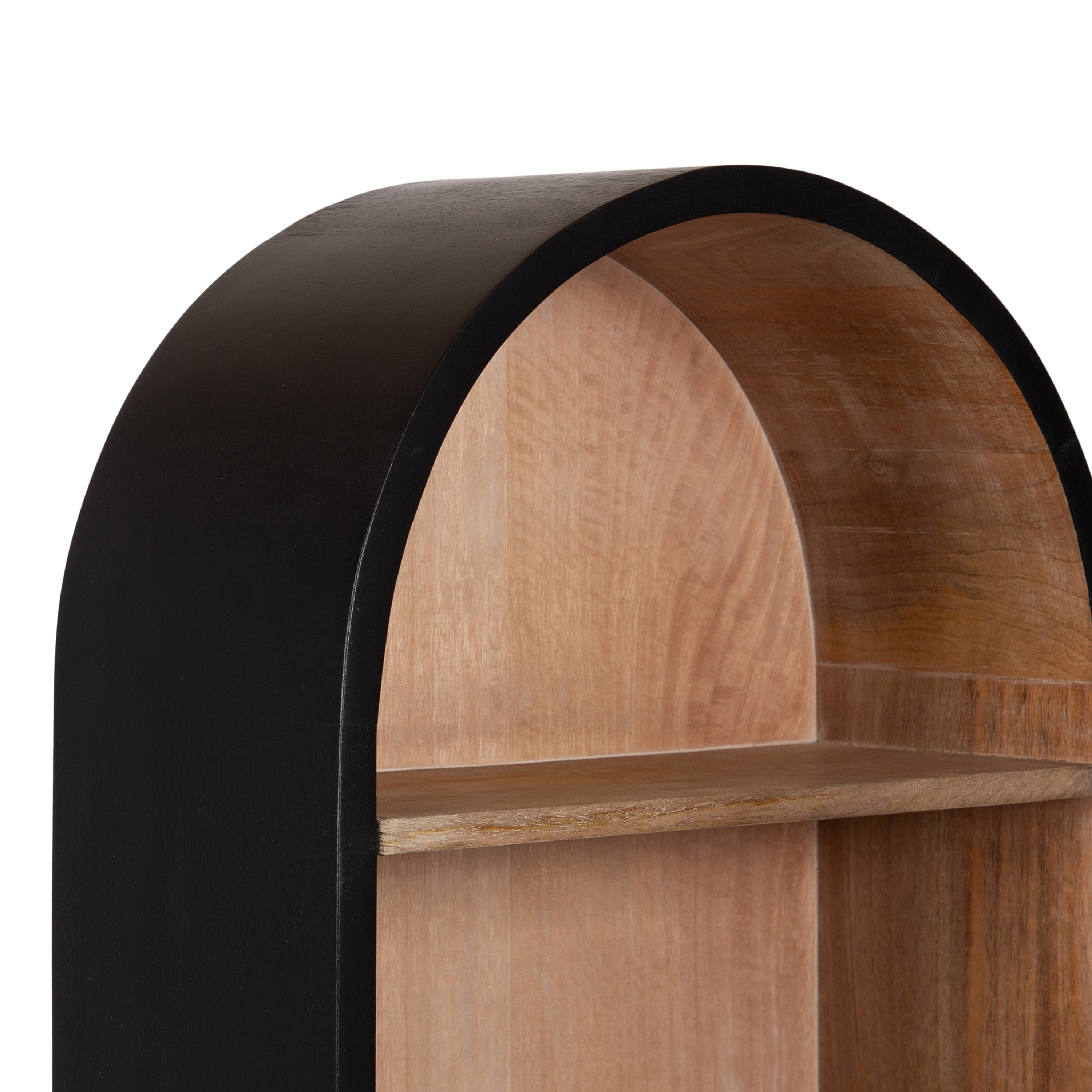 Accent Shelf Black Natural Beige 14x6x33 3