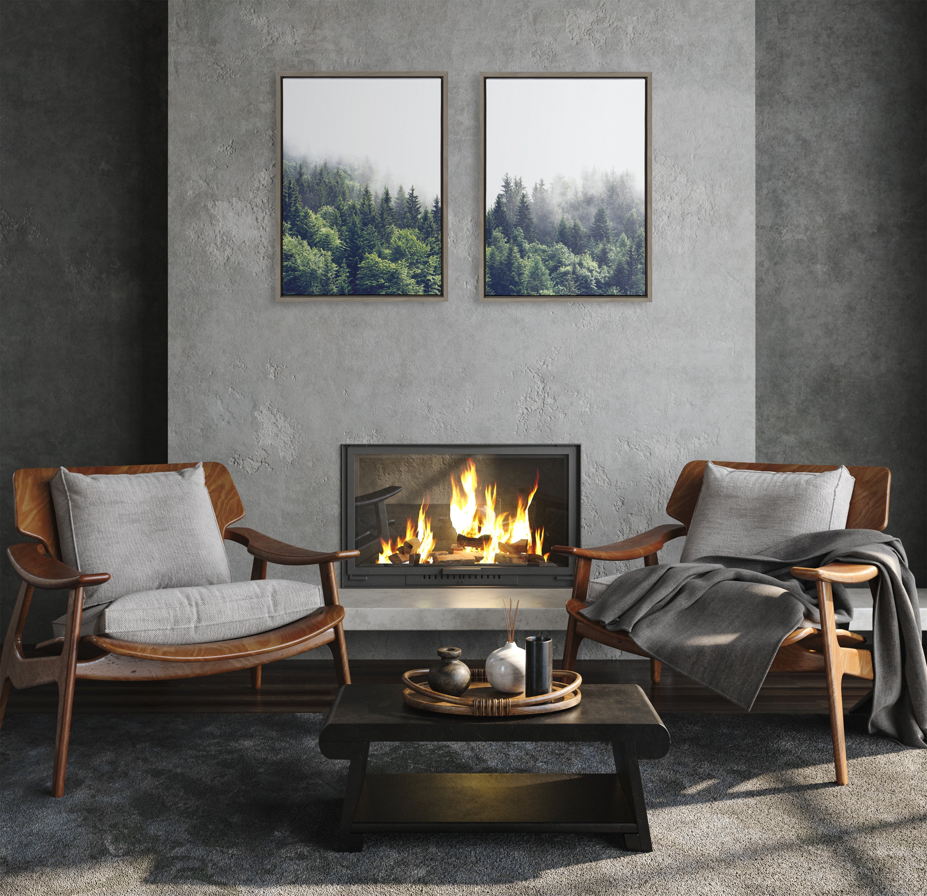 Art Set 2 Piece Set 18x24 Sylvie Graywash 6