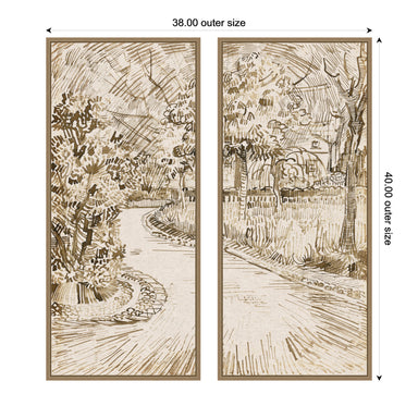 Art Set 2 Piece Set 18x40 Sylvie Dark Gold 2