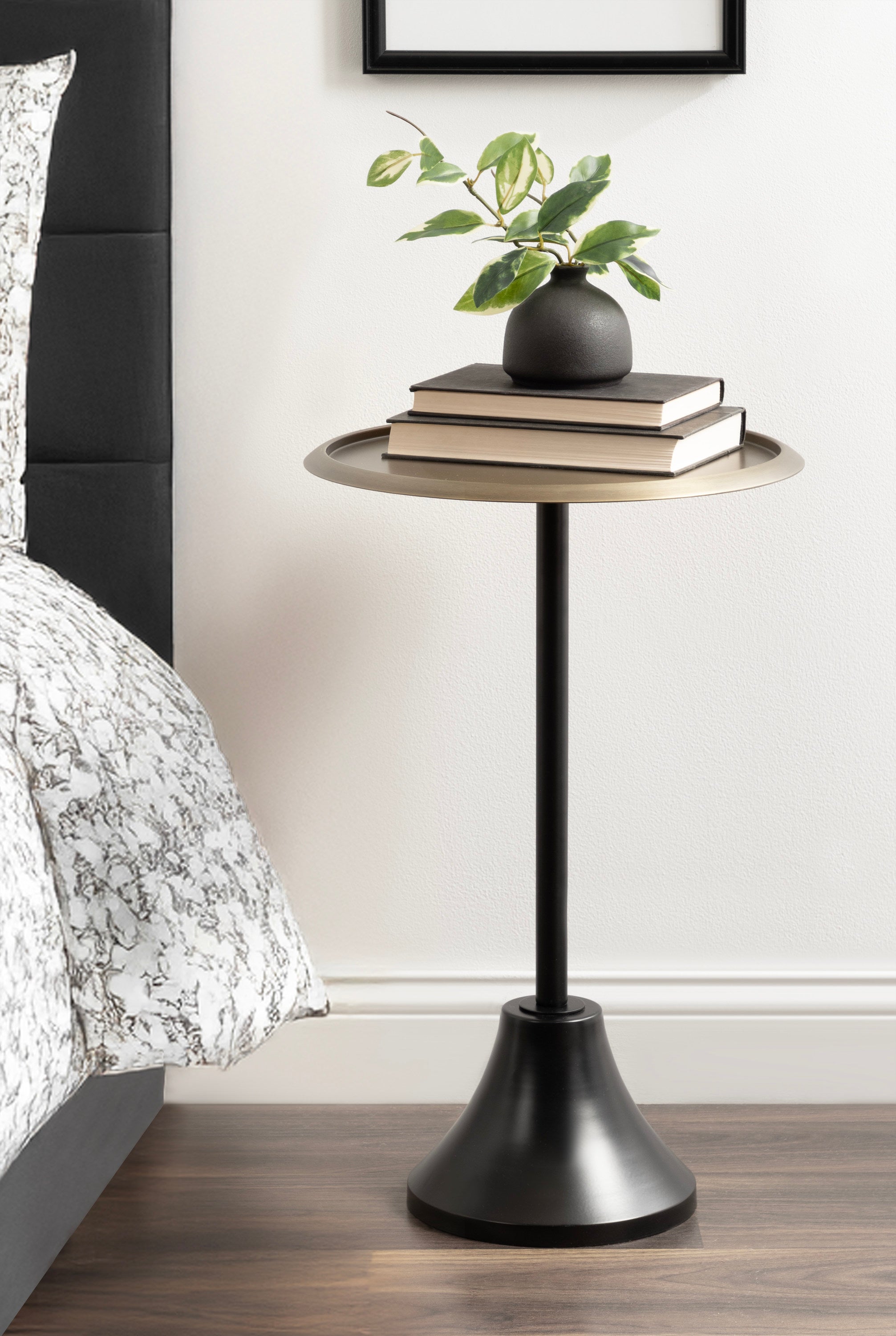 Side Table Gold Black 15x15x24 7