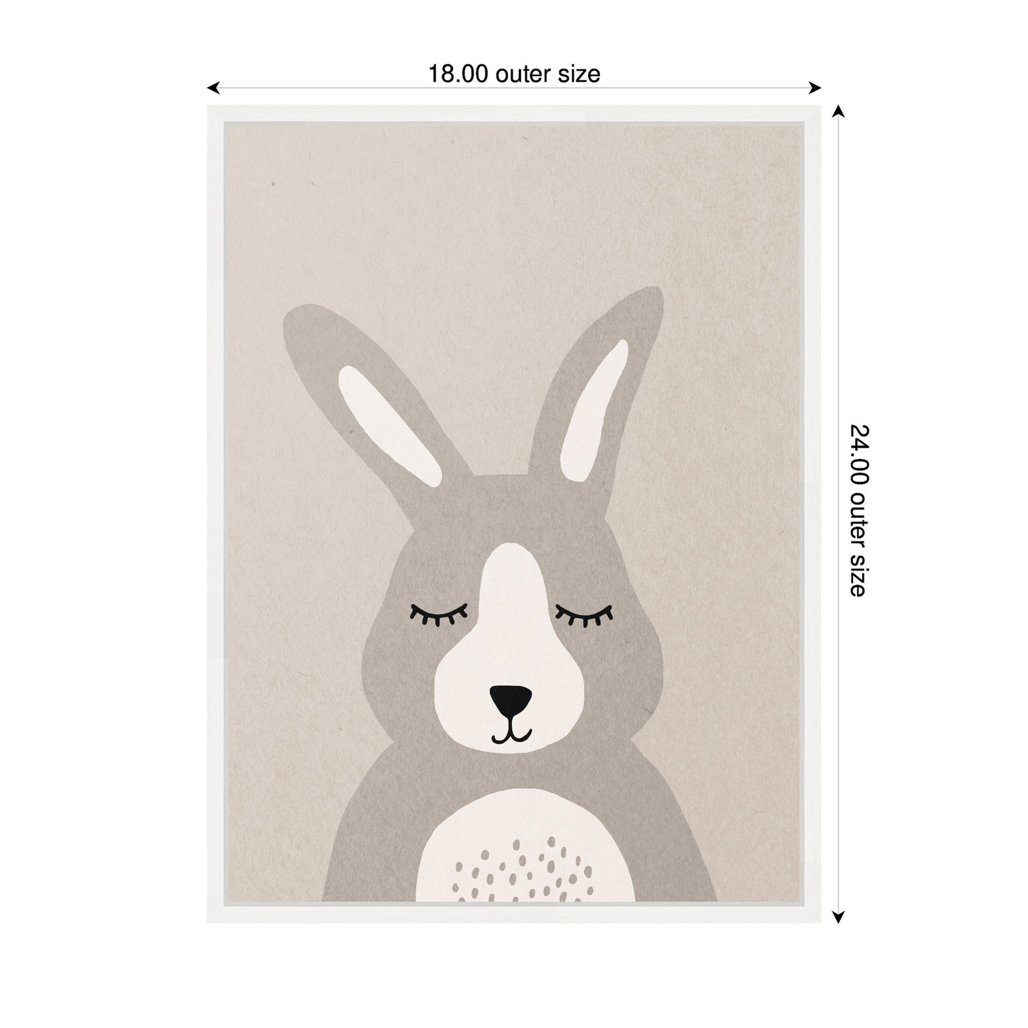 Bunny by July Art Prints Framed Canvas Wall Art Print
