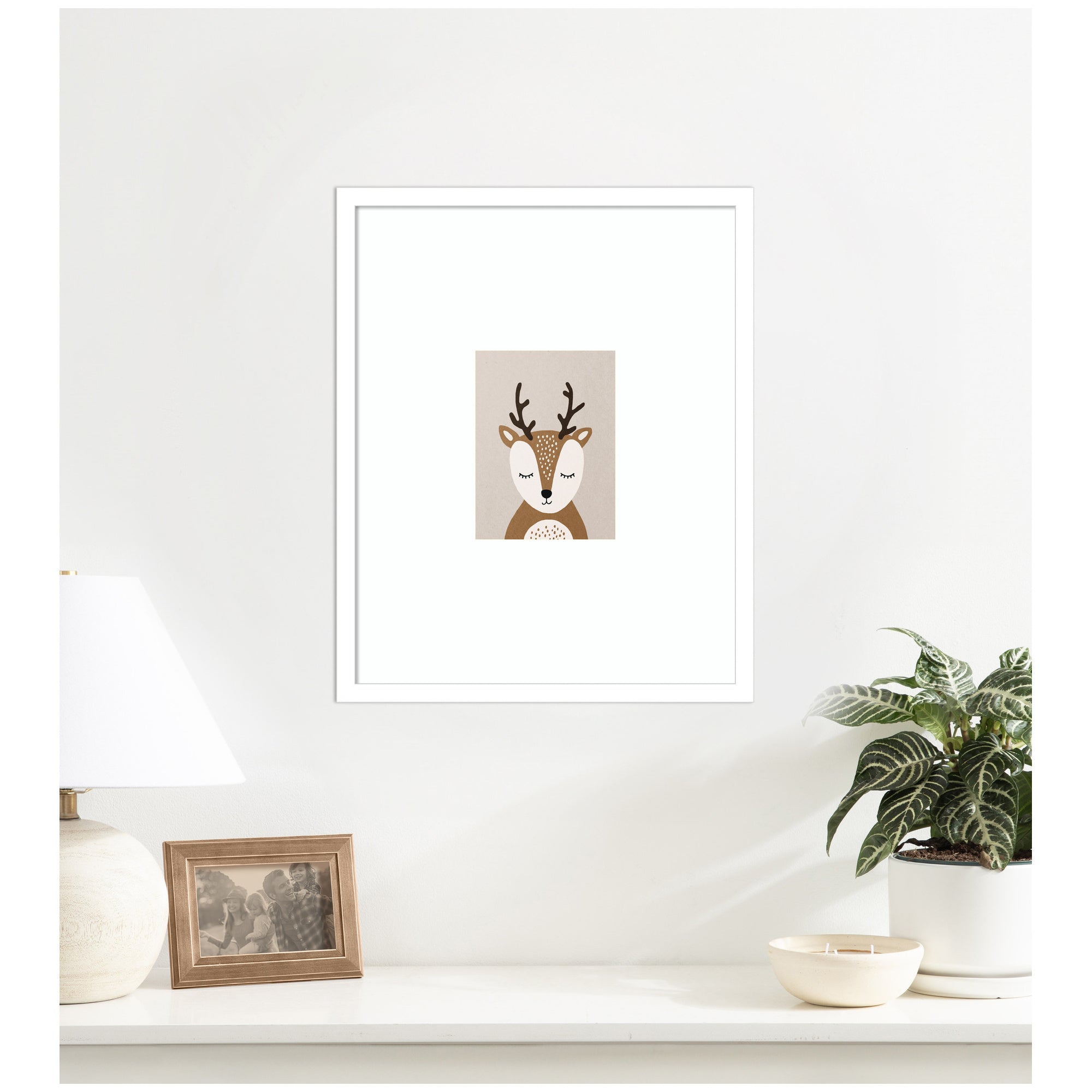 Deer by July Art Prints Framed Wall Art Print
