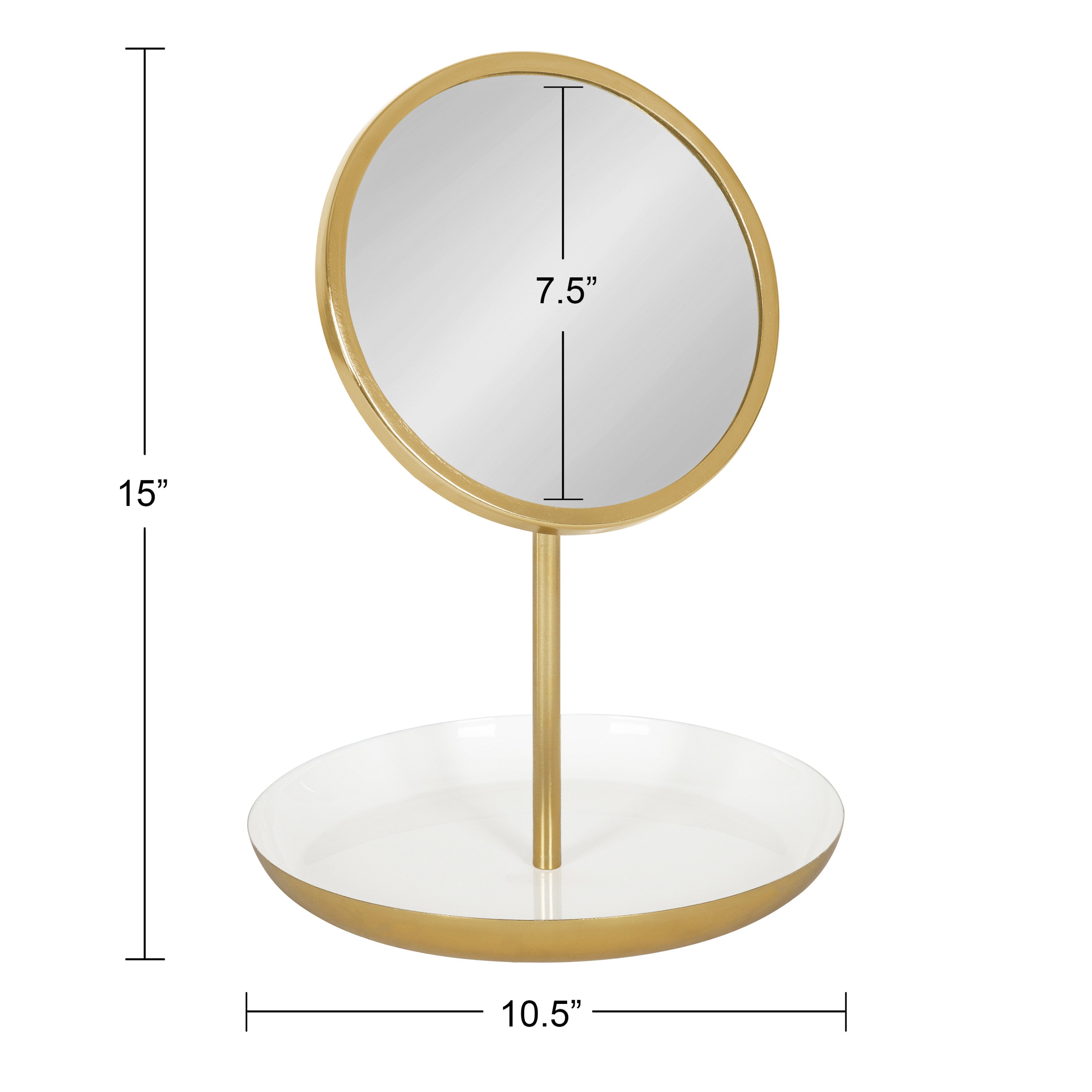 Tabletop Mirror White Gold 11x15 2