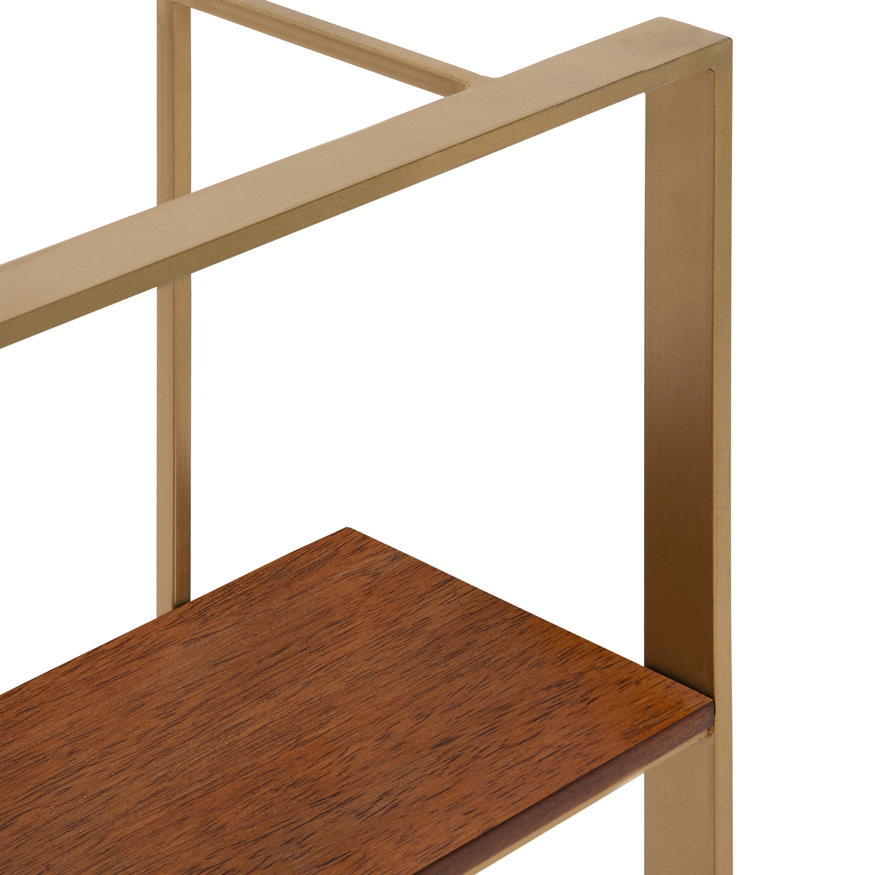 Accent Shelf 15x32 Walnut Brown Gold 5