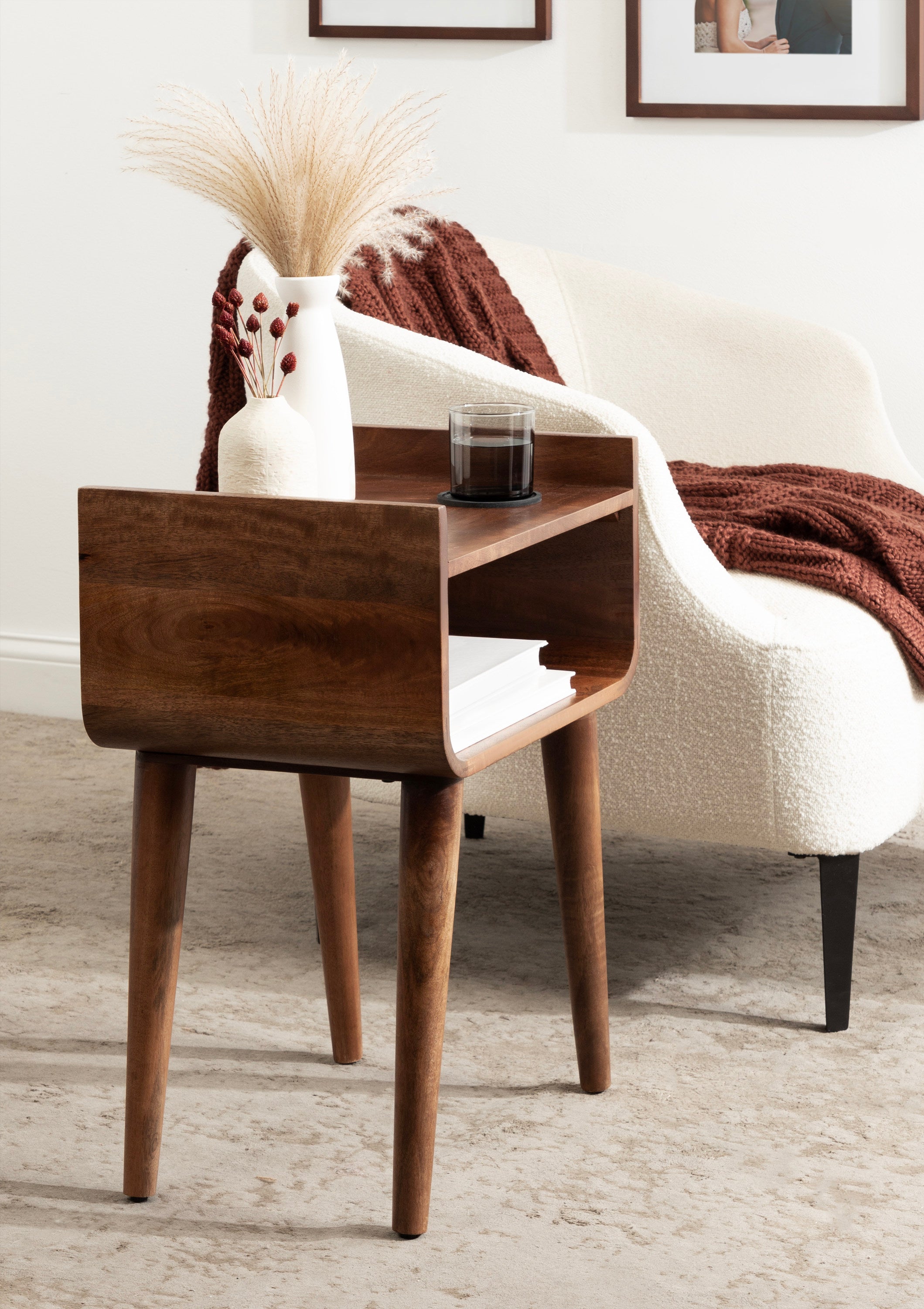 Side Table Walnut Brown 6