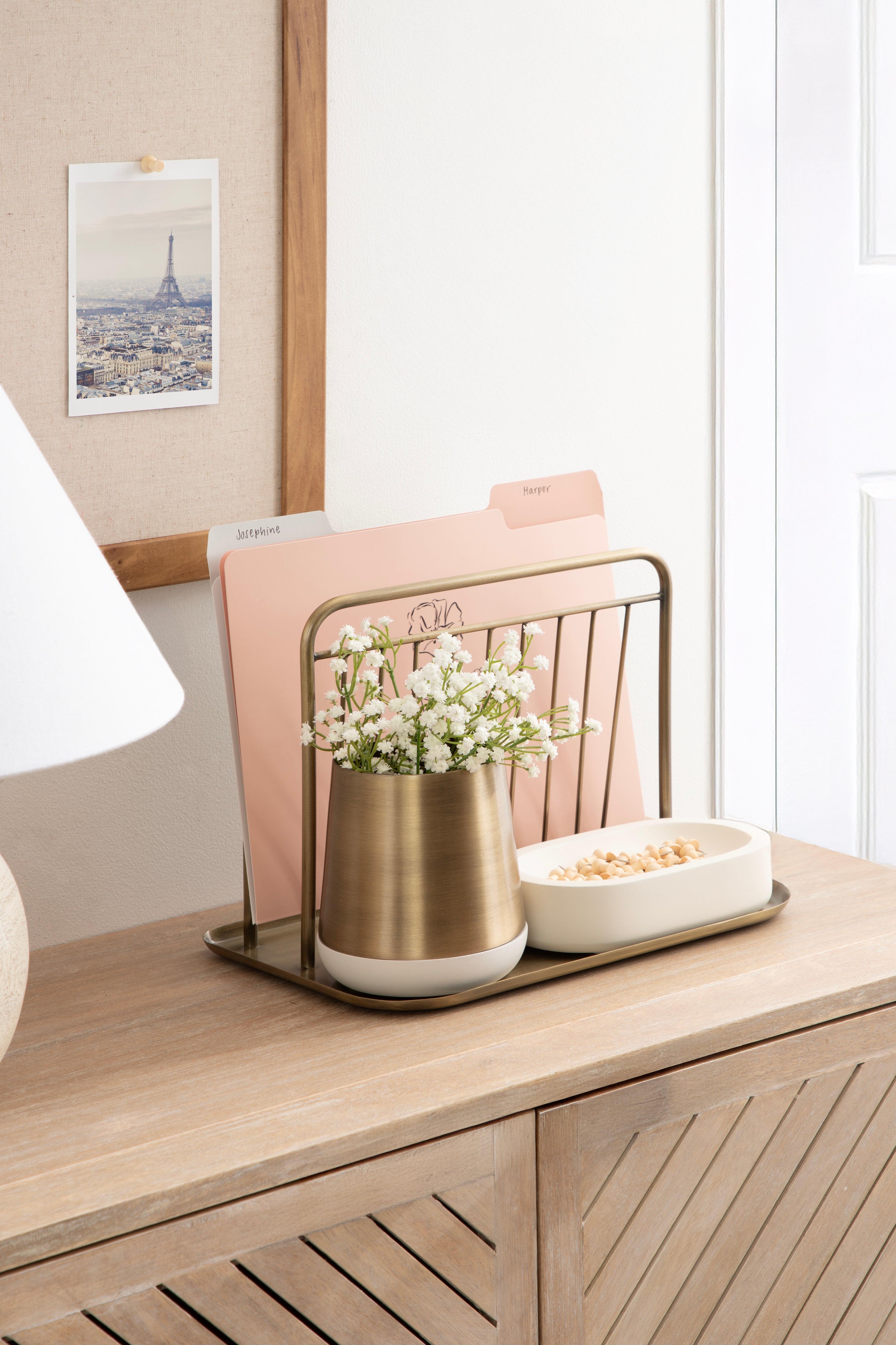 File Folder Organizer White Gold 3 Piece 6