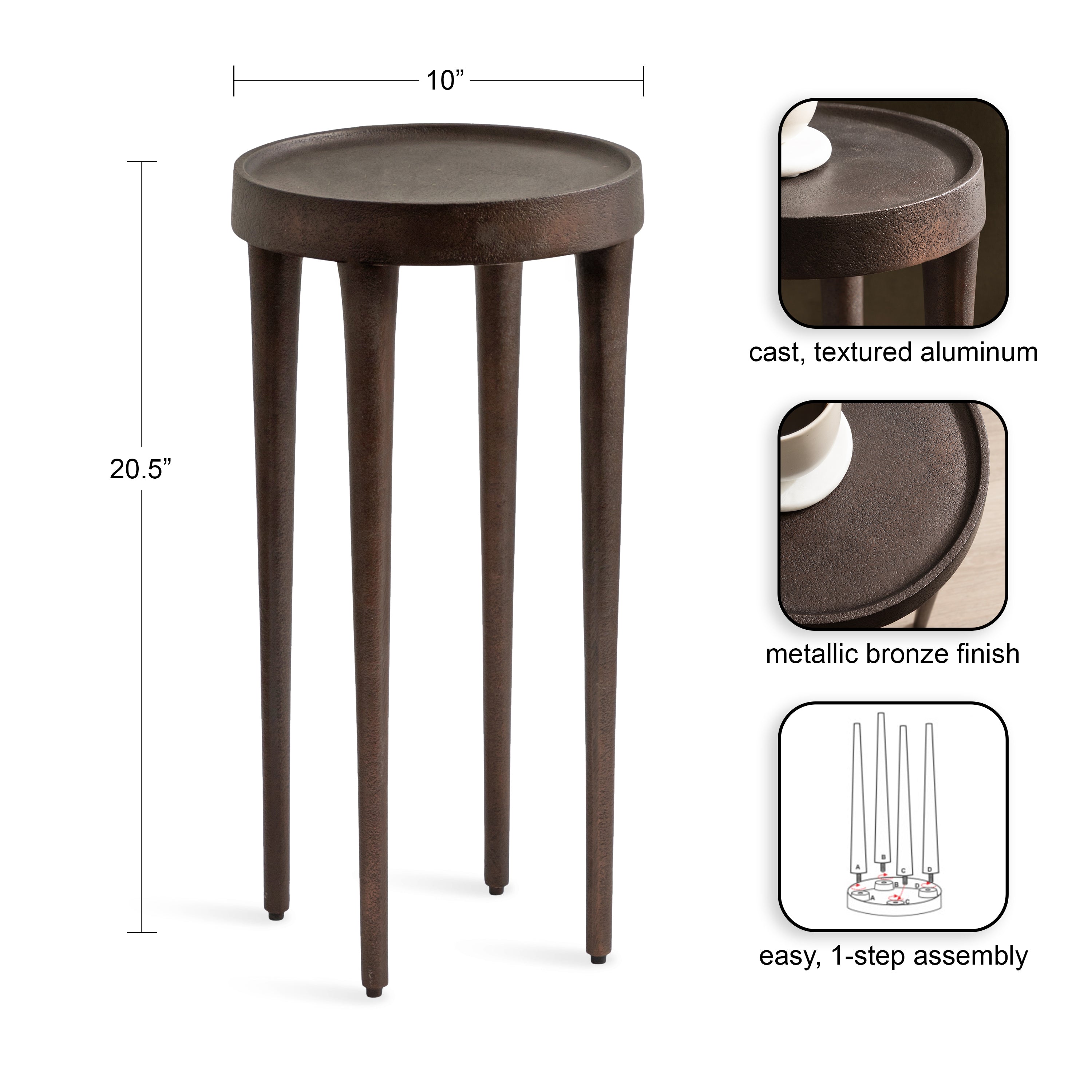 Rava Metal Table and Plant Stand