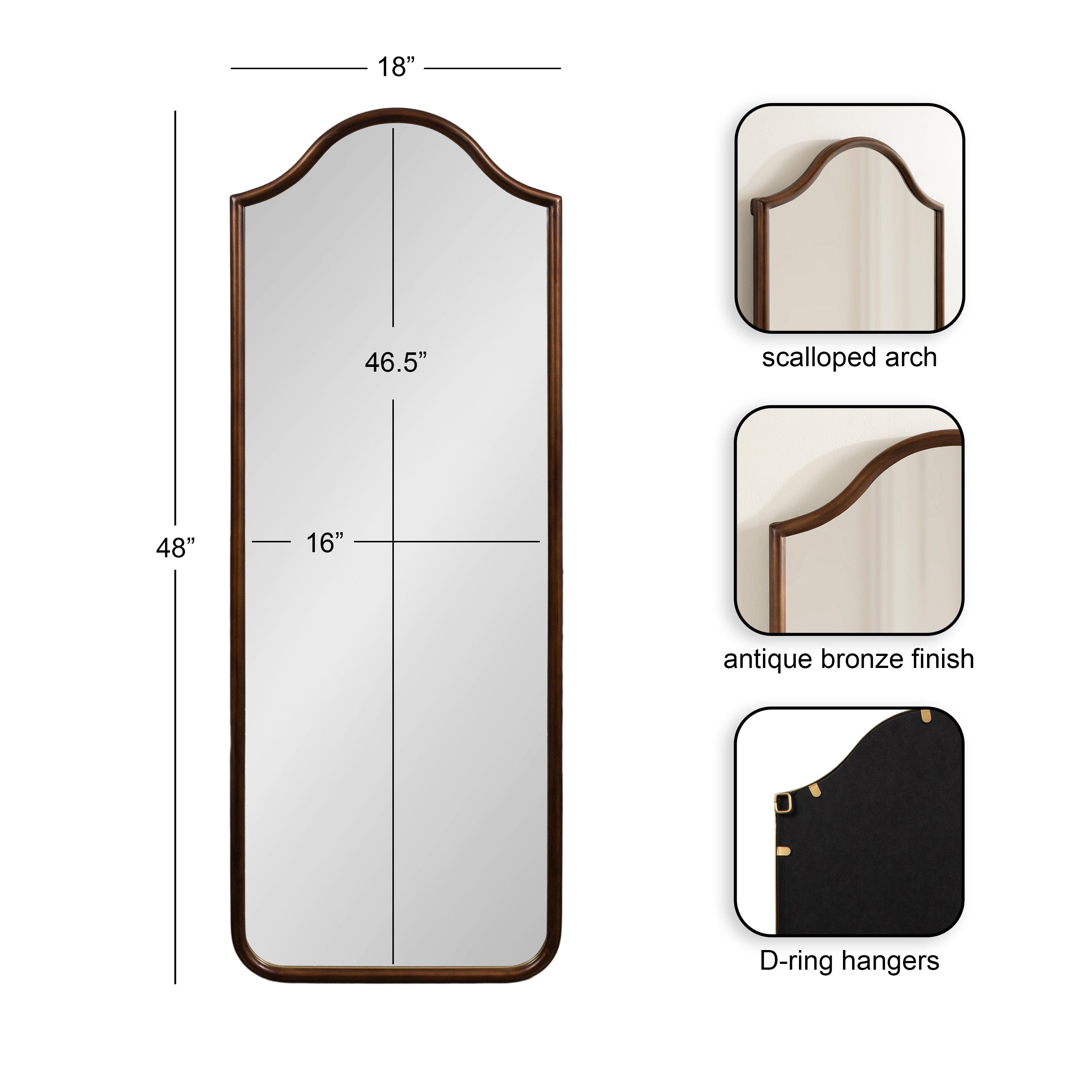 Arch Mirror Bronze 18x48 2
