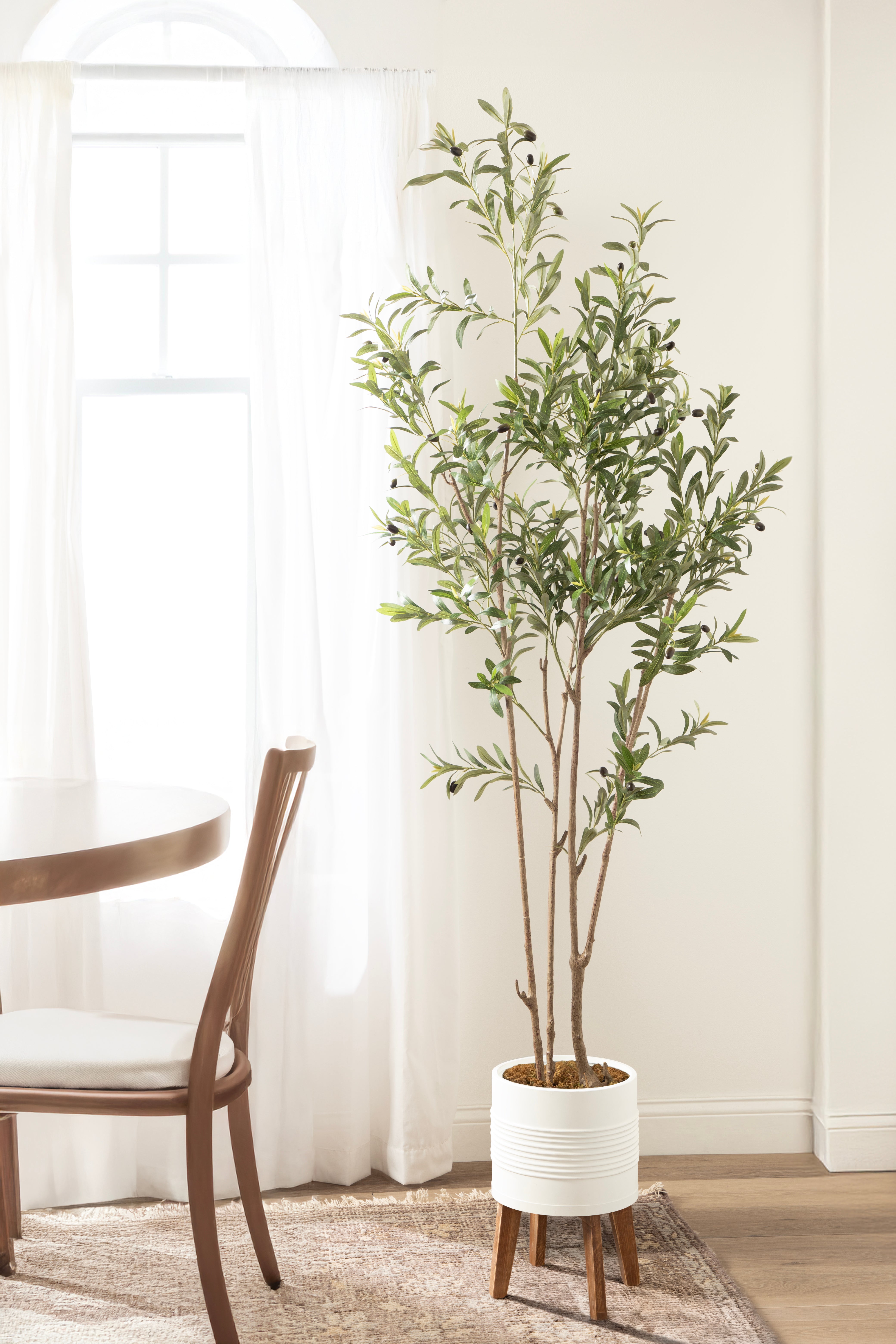 Faux Tree 7.5' White Rustic Brown 7
