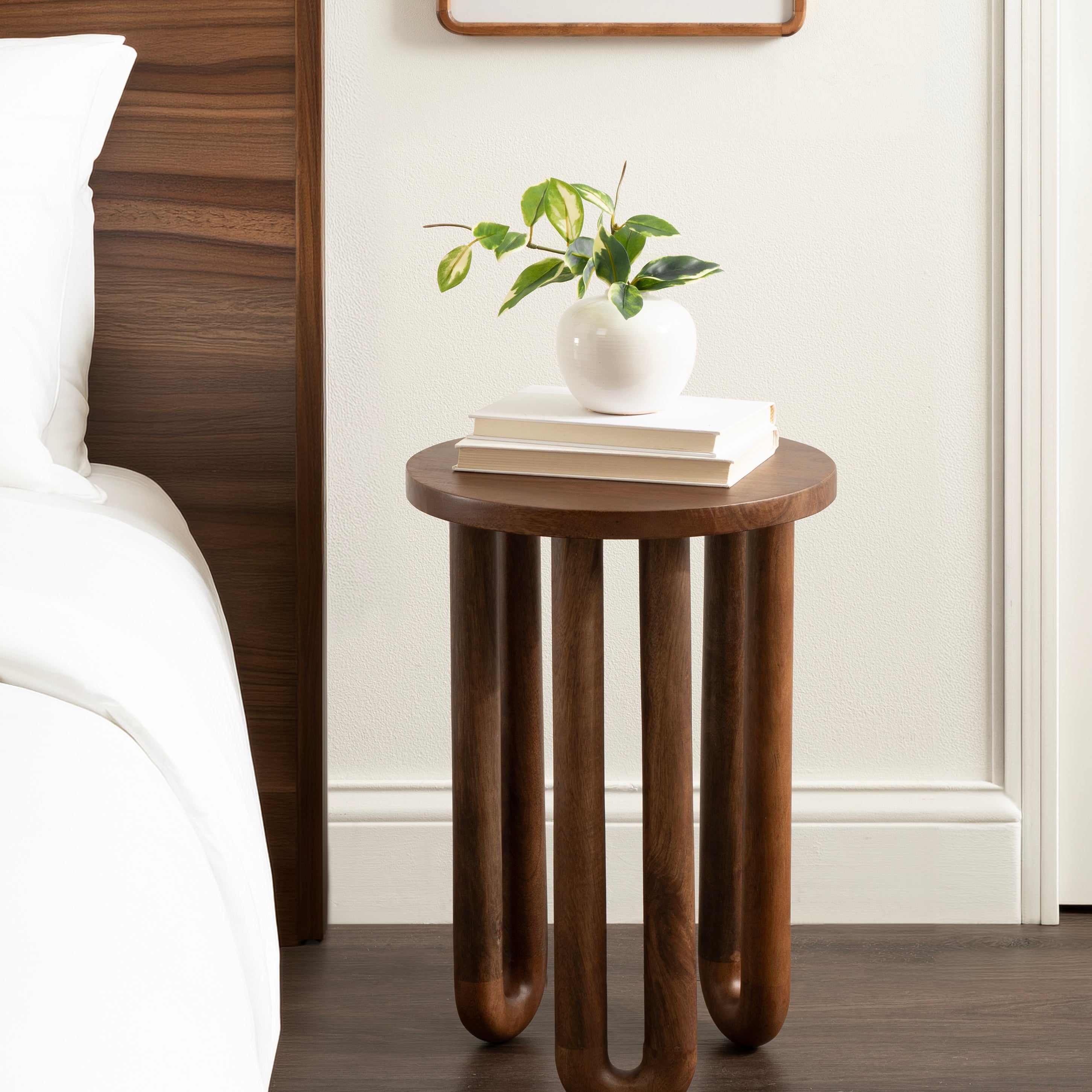 Side Table 14x14x20 Walnut Brown 8