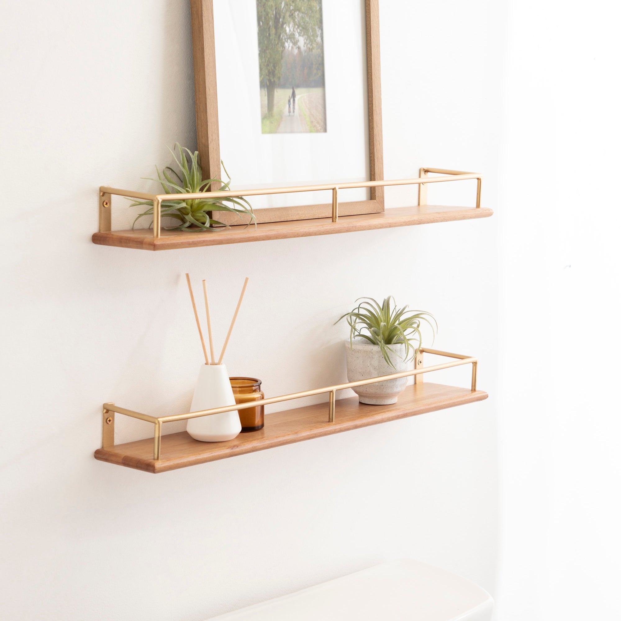 Floating Shelf 2pk 24" Natural Gold 5