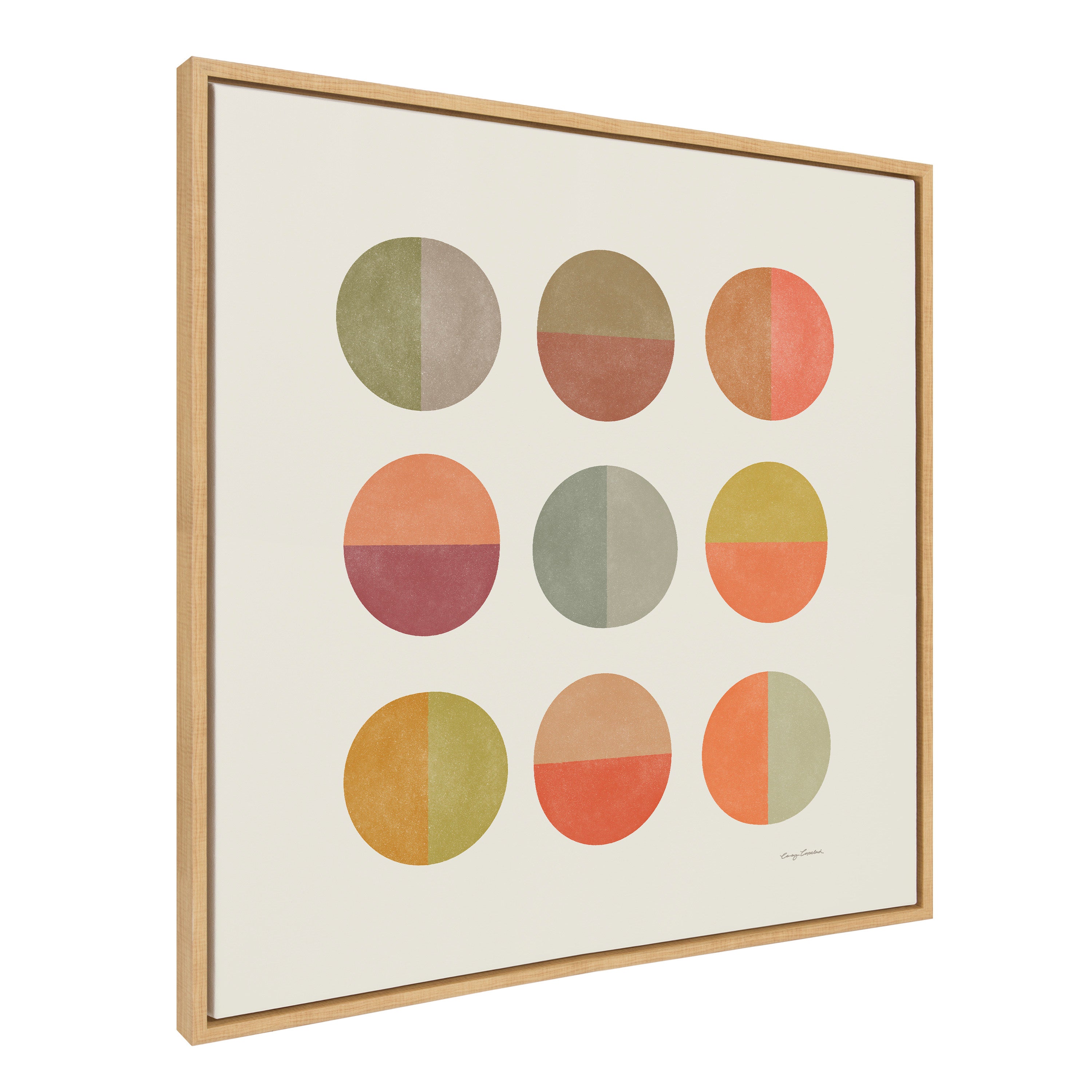 Sylvie Sunset Circles Framed Canvas by Carey Copeland