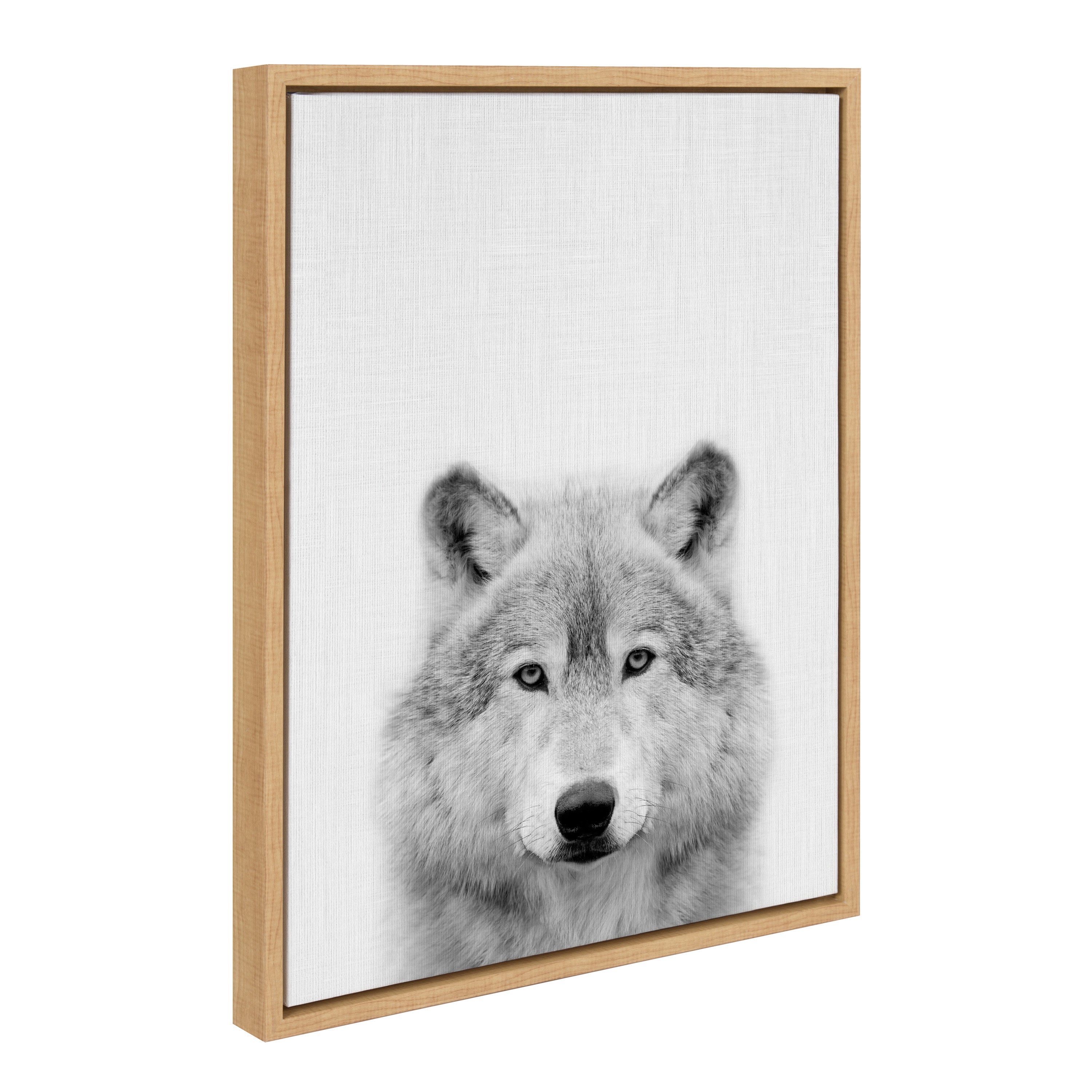 Sylvie Deer, Wolf, Bear European and Cervus Elaphus The Red Deer Black and White Framed Canvas Art Set by Simon Te of Tai Prints