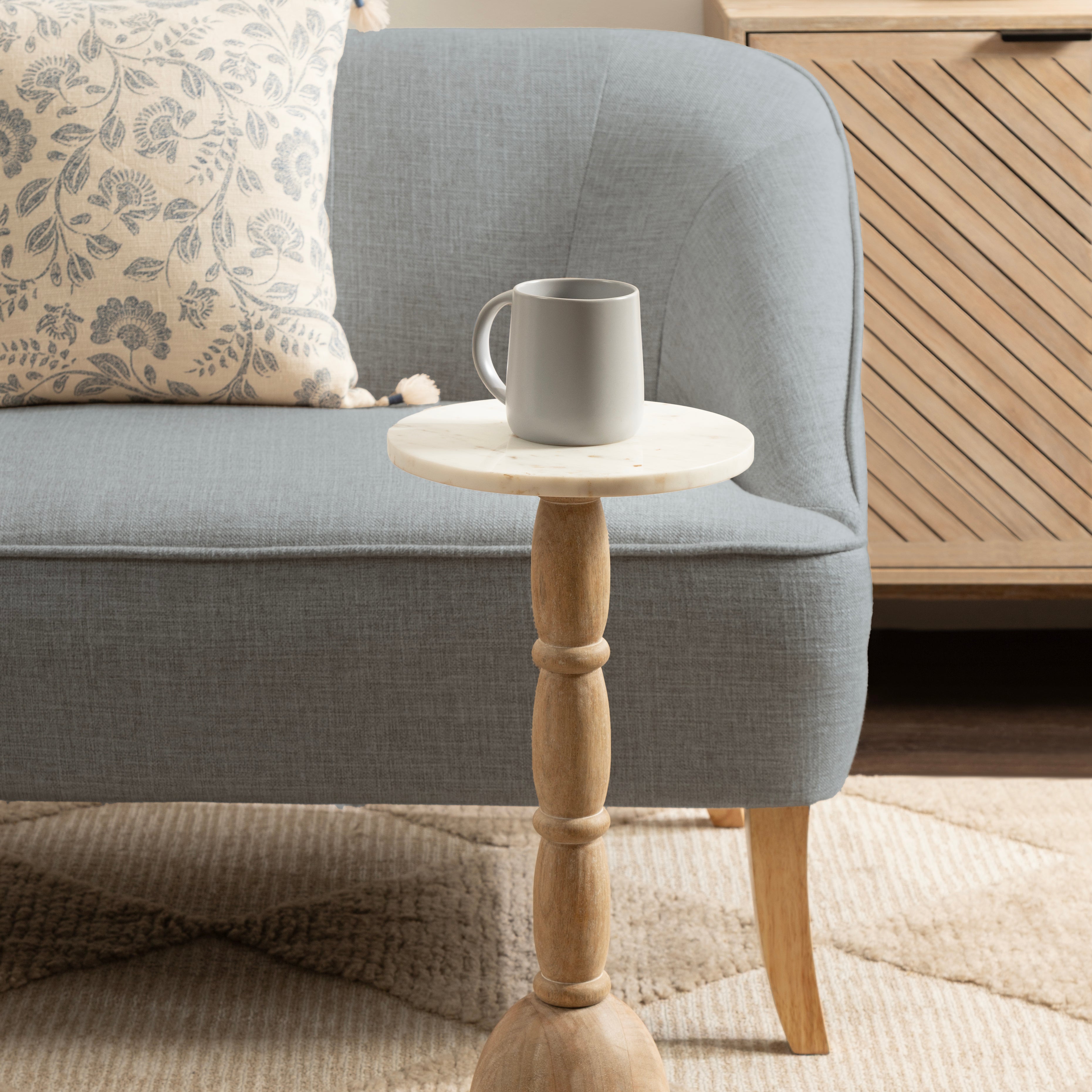 Drink Table 10x10x24 White Natural 6