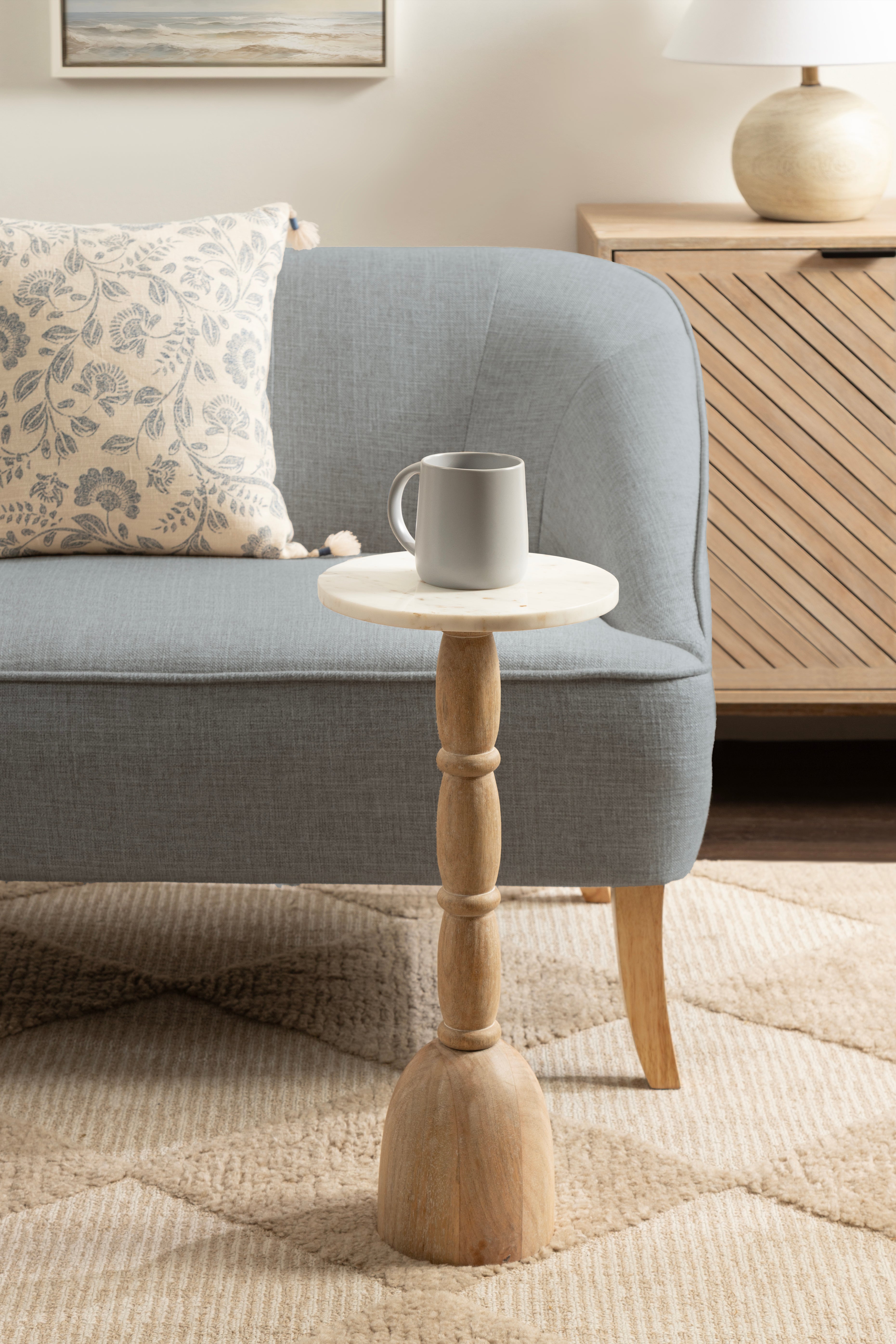 Drink Table 10x10x24 White Natural 6