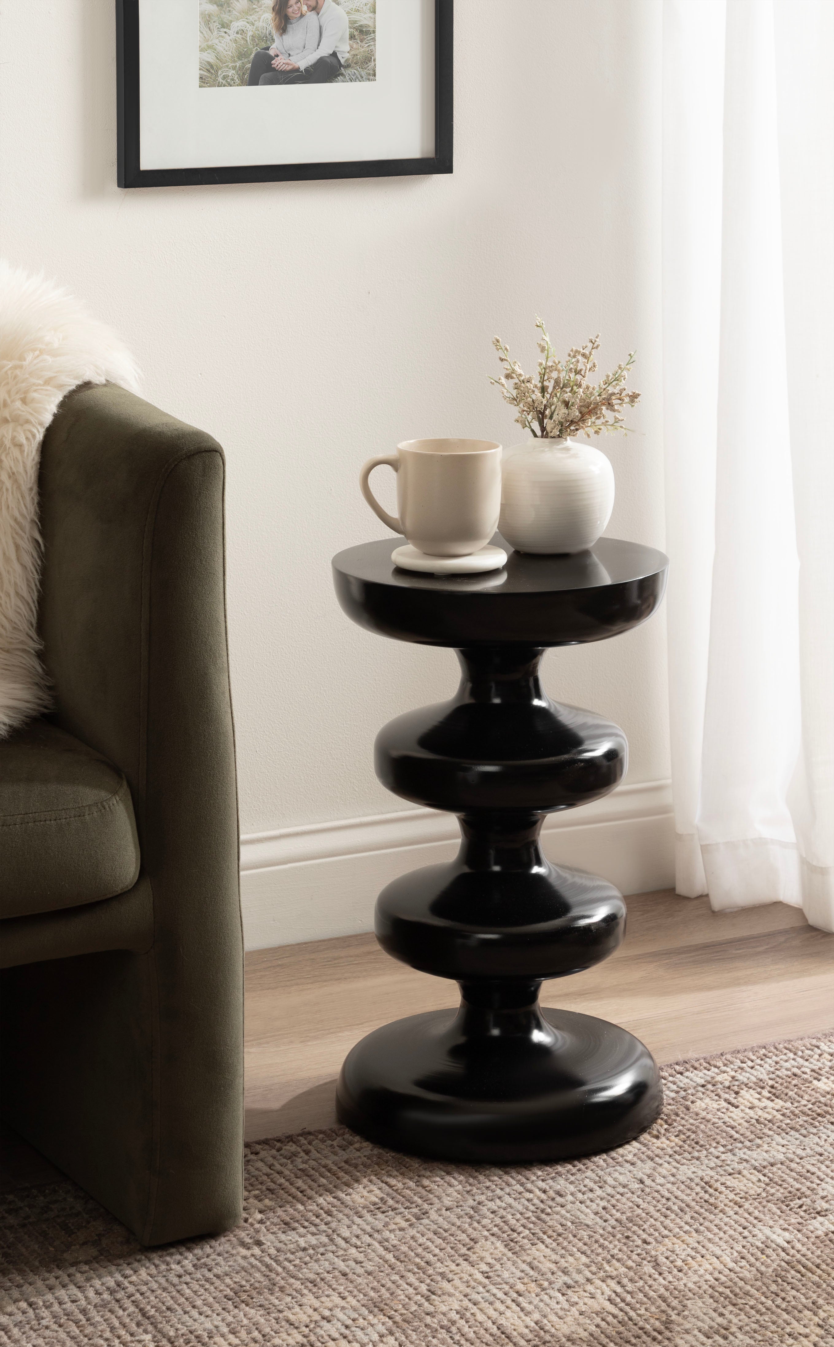 Side Table Black 12x12x21 6