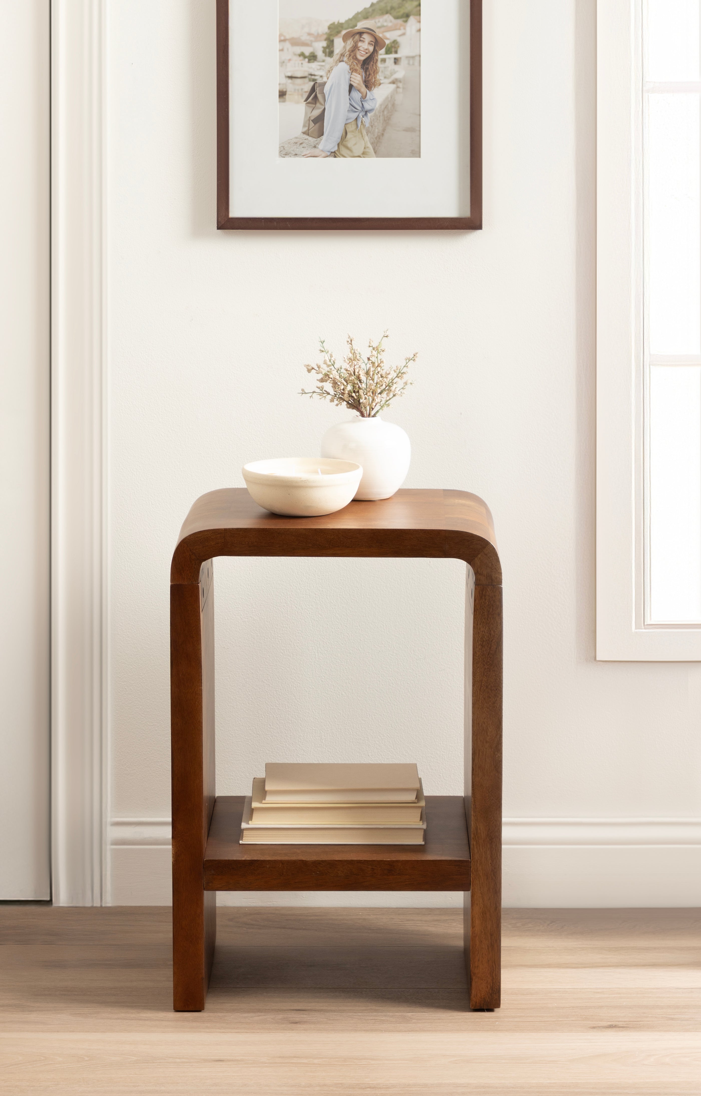 Side Table Walnut Brown 16x12x24 7