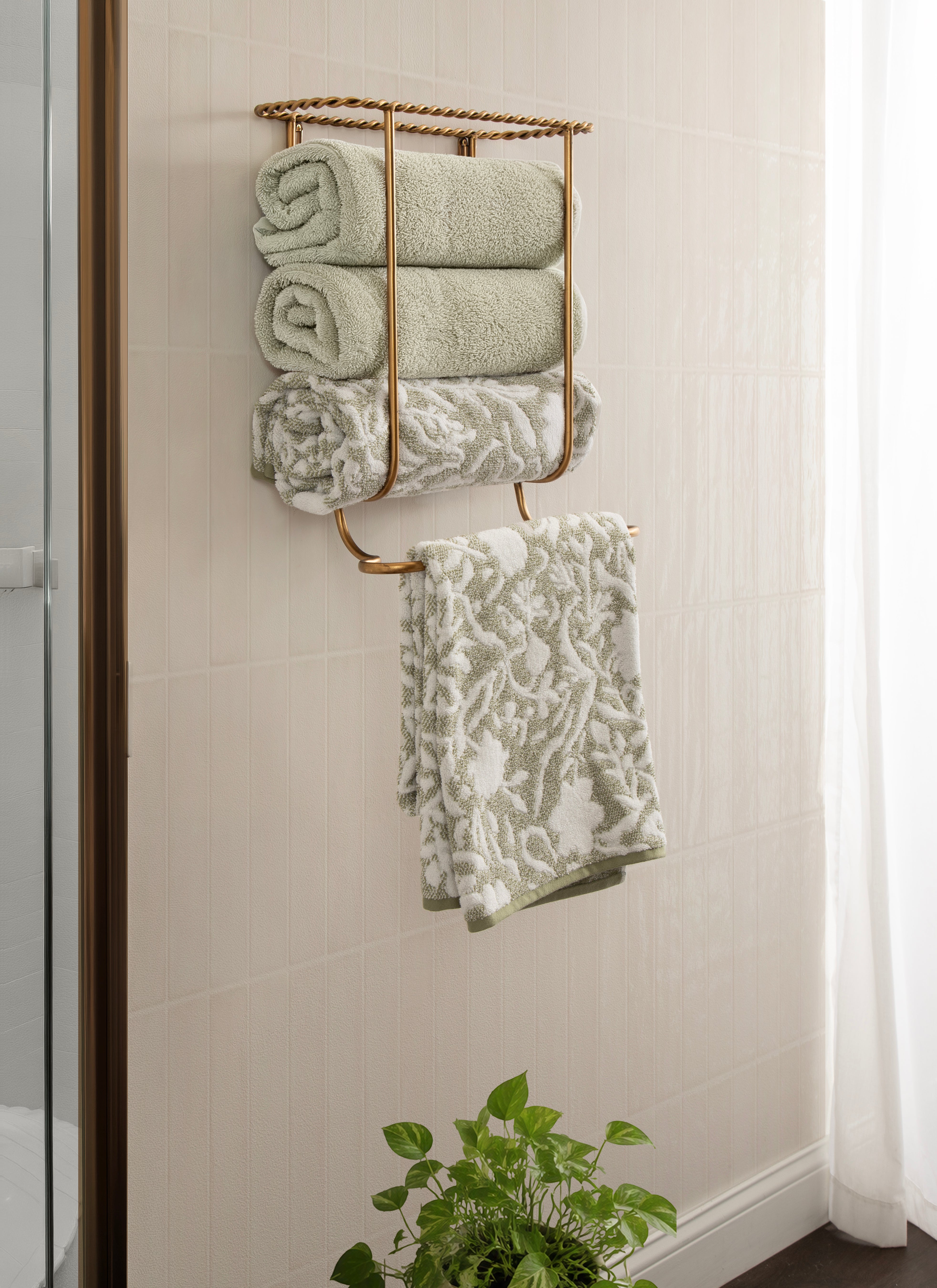 Towel Rack Gold 17x9x19 7