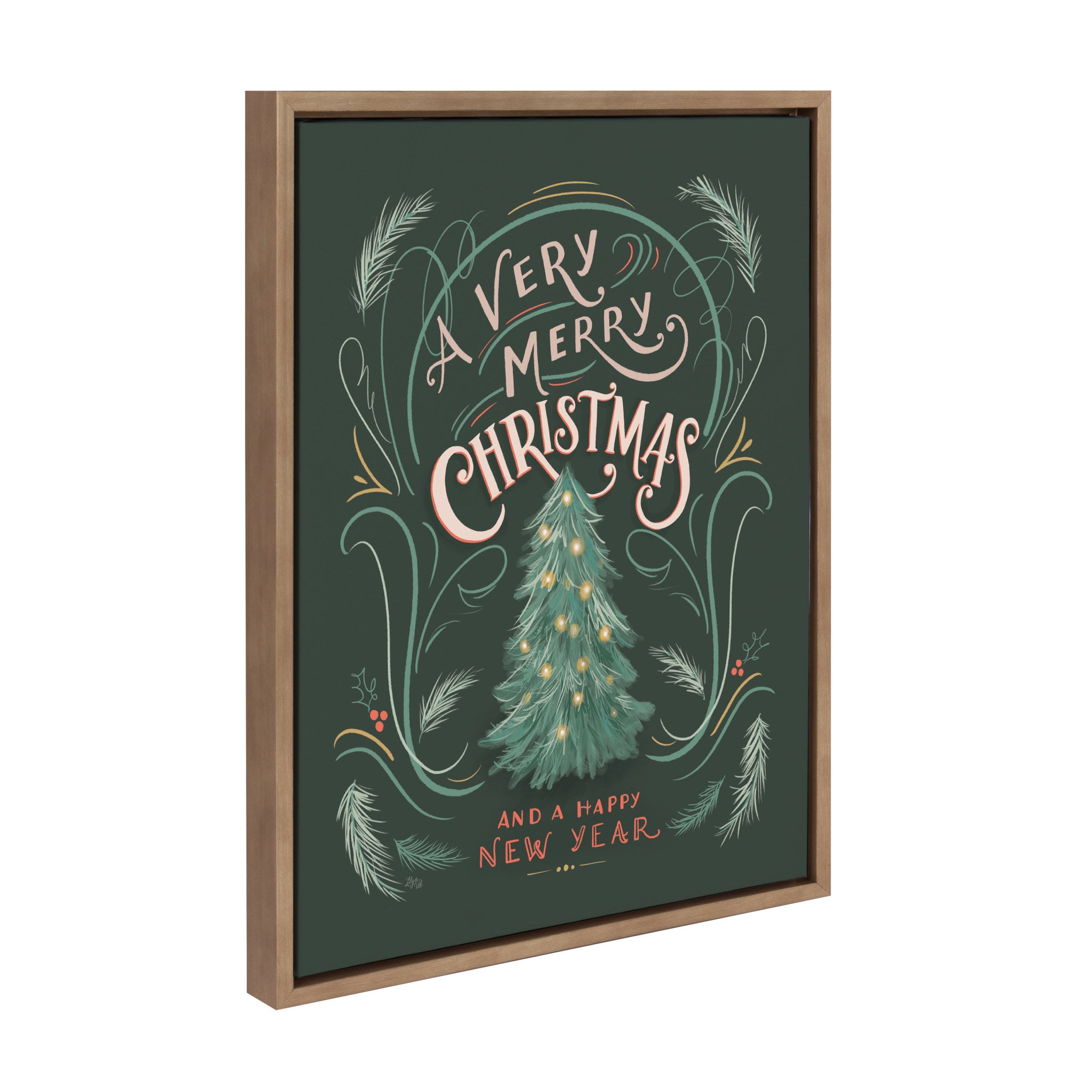 Sylvie A Very Merry Christmas Framed Canvas by Valerie McKeehan of Lily and Val