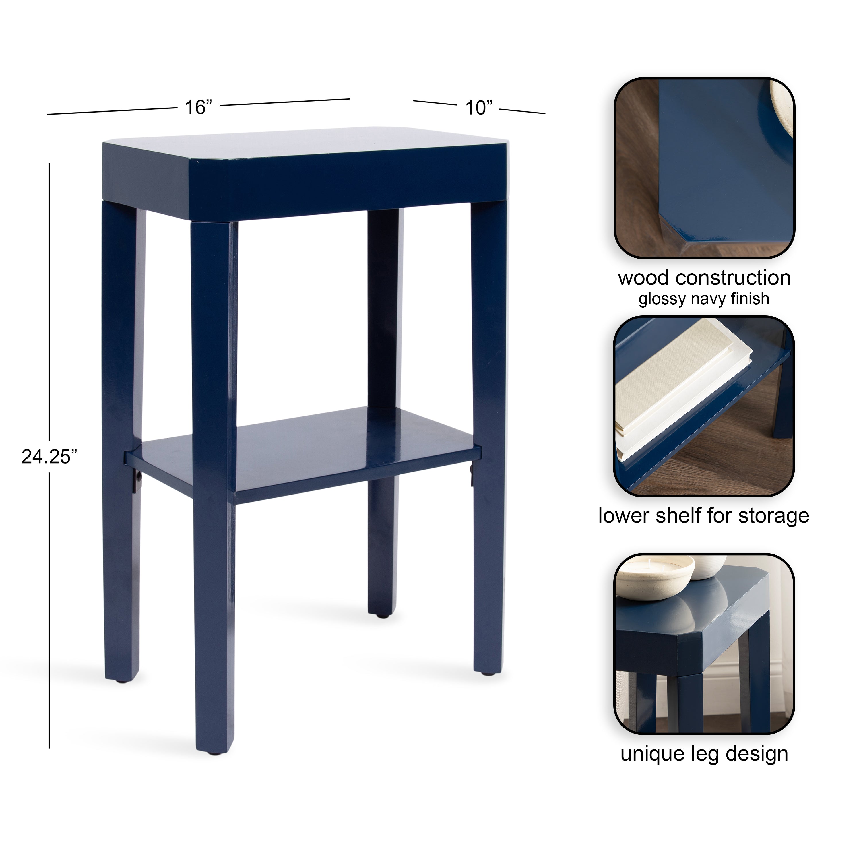 Side Table Navy Blue 16x10x25 2