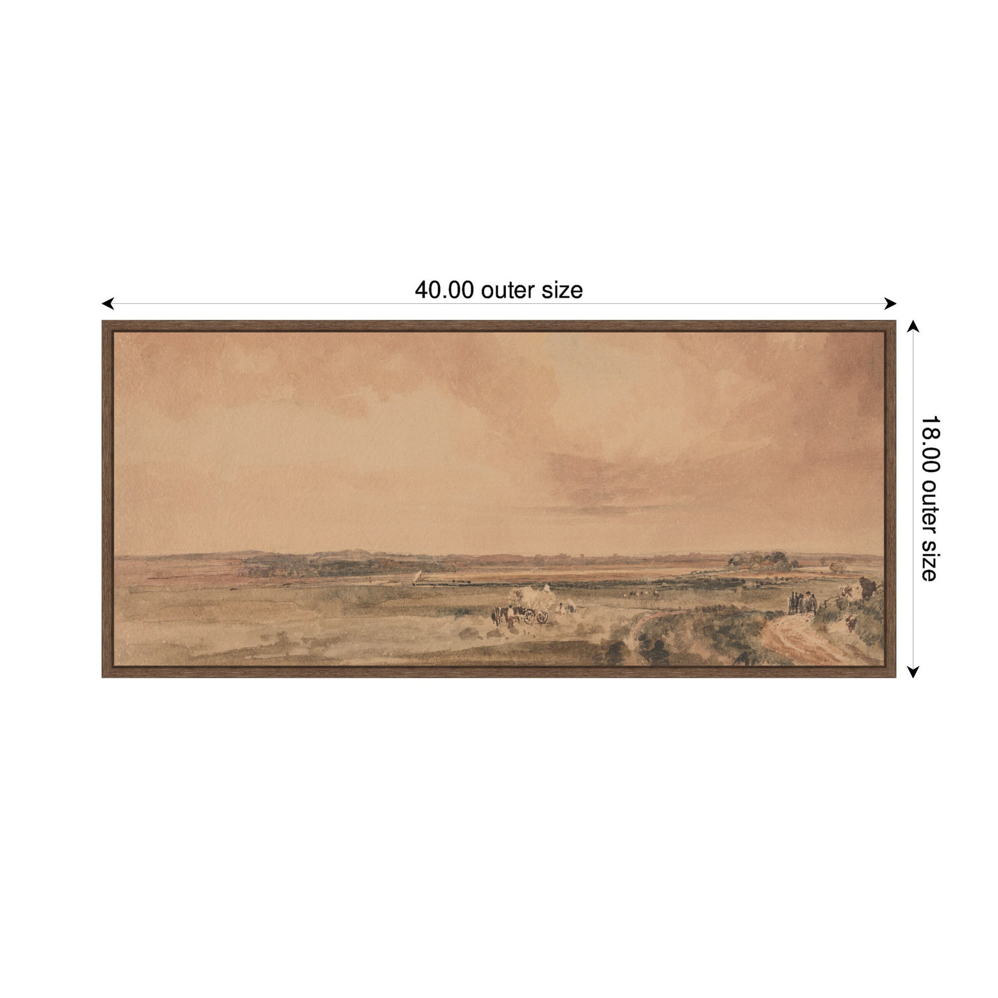 Framed Canvas 40x18 Sylvie Walnut 2