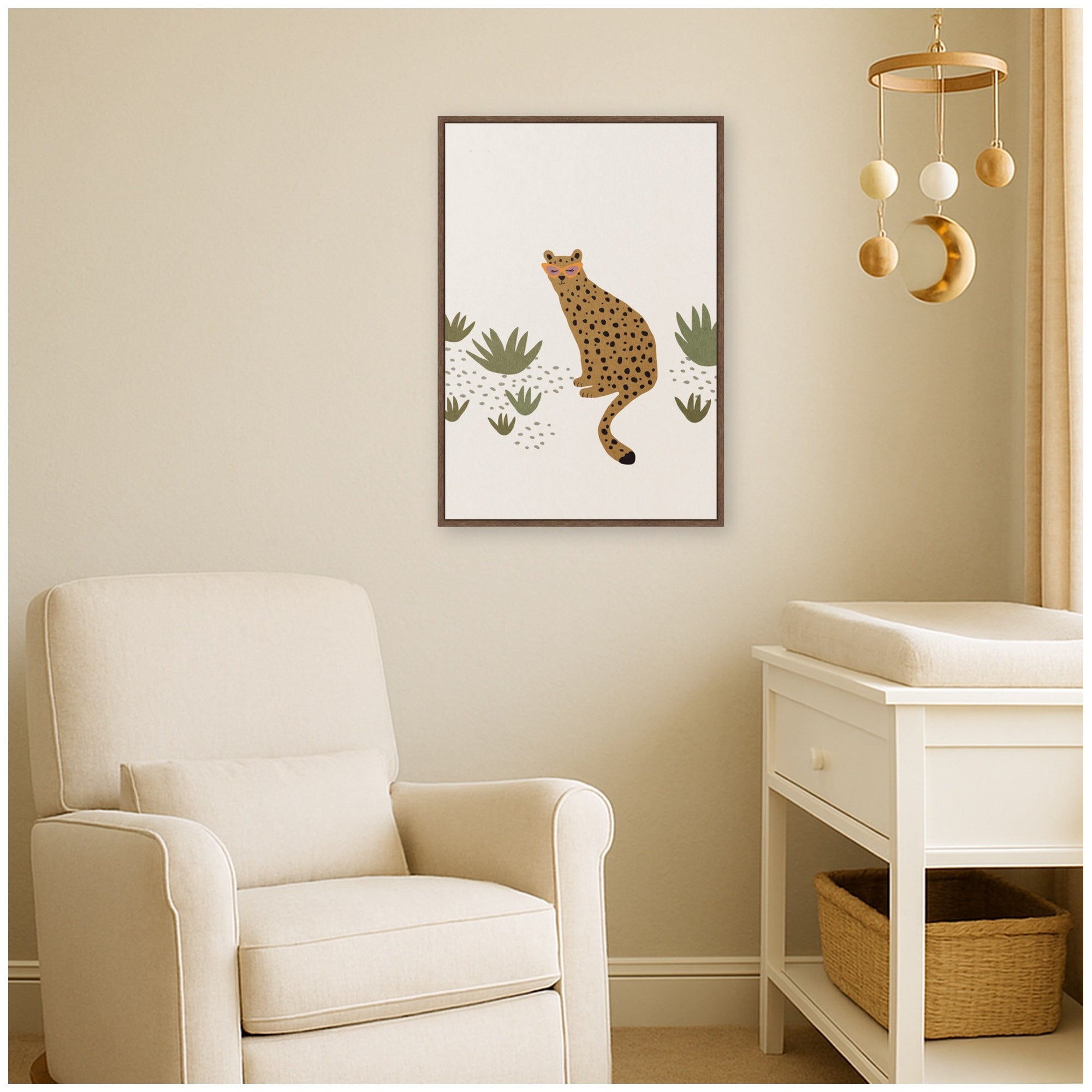 Leopard II by July Art Prints Framed Canvas Wall Art Print