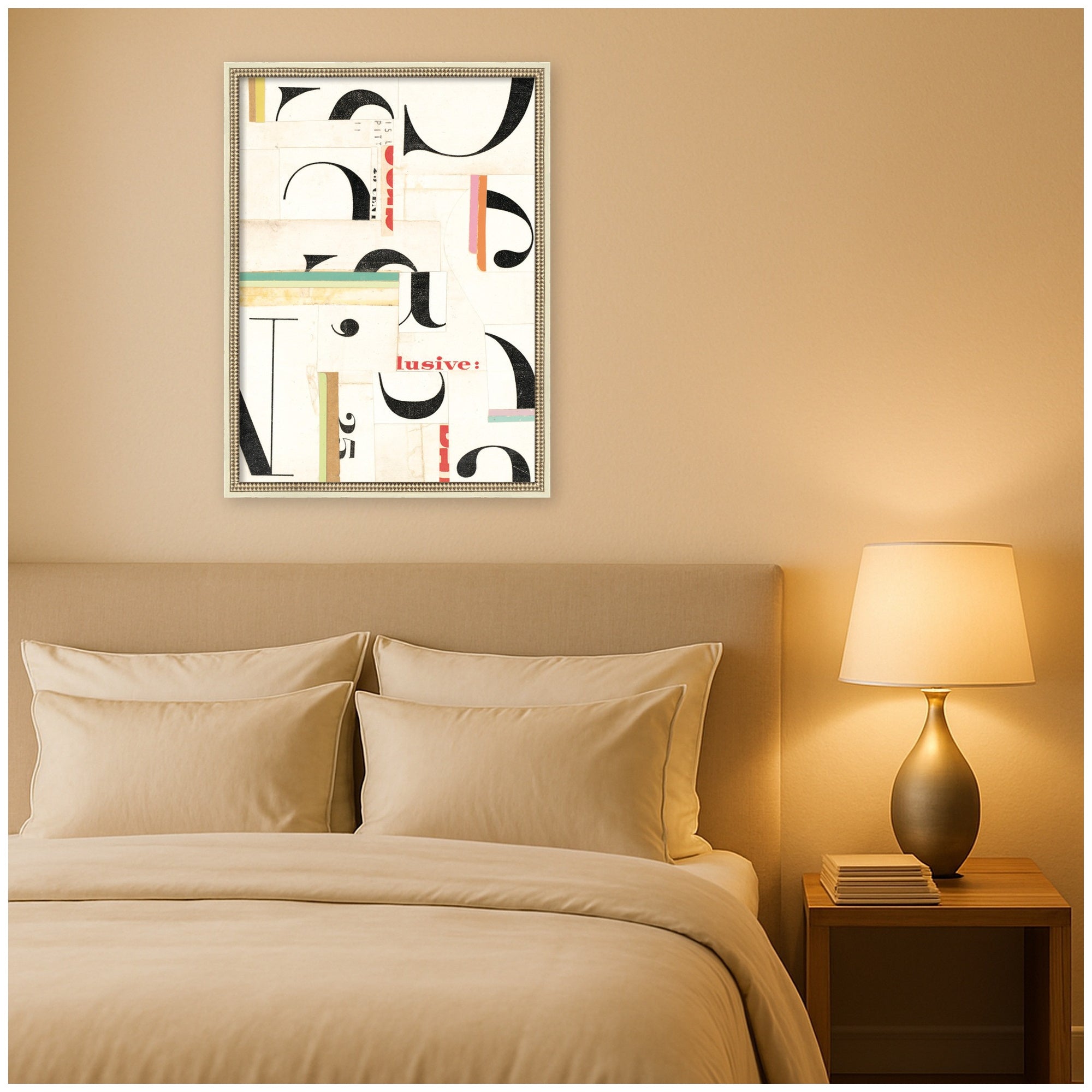 Typography White by Felicia Dadak Framed Mounted Canvas Wall Art Print