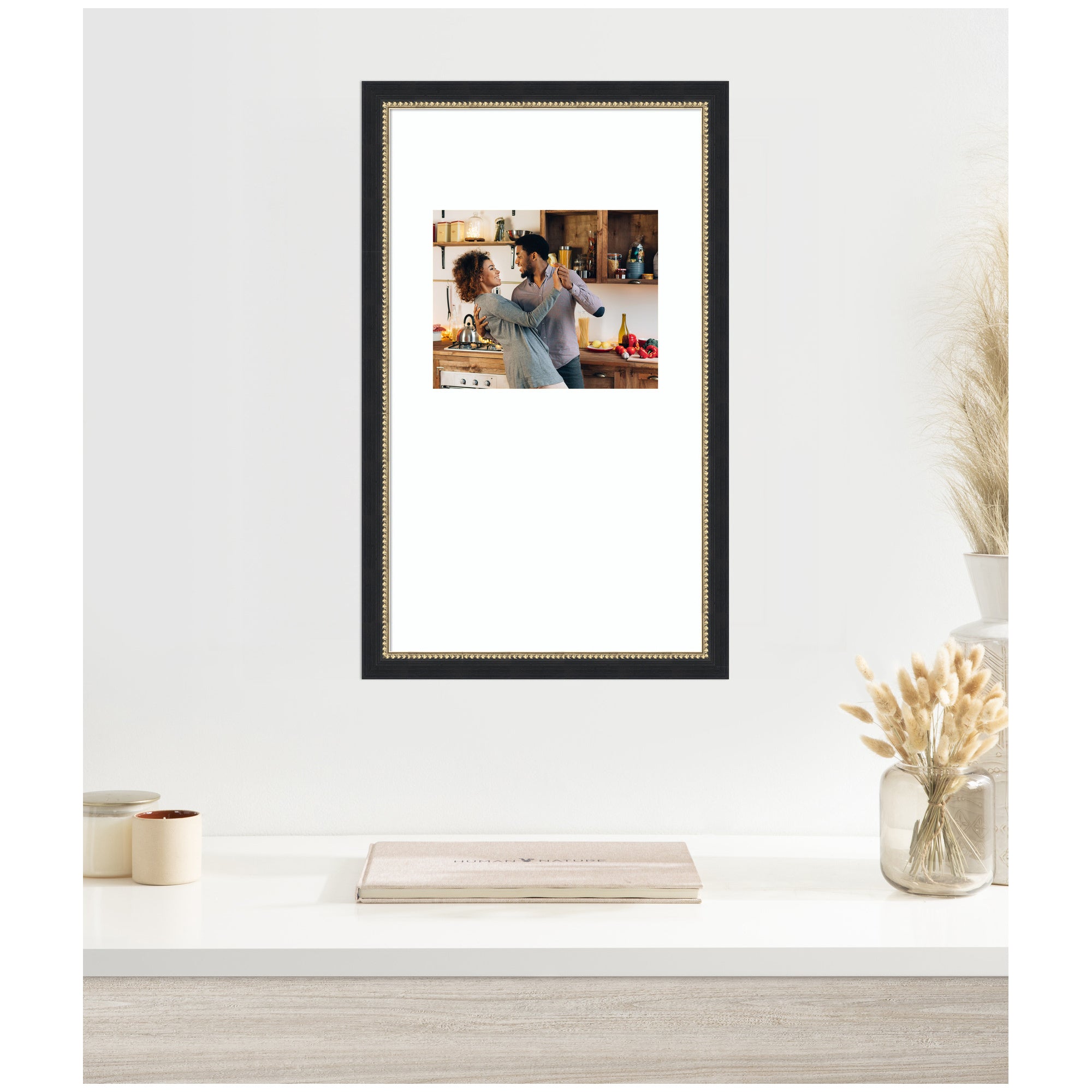 Wall Frame Belmont Black 14x24 matted to 8x10 5