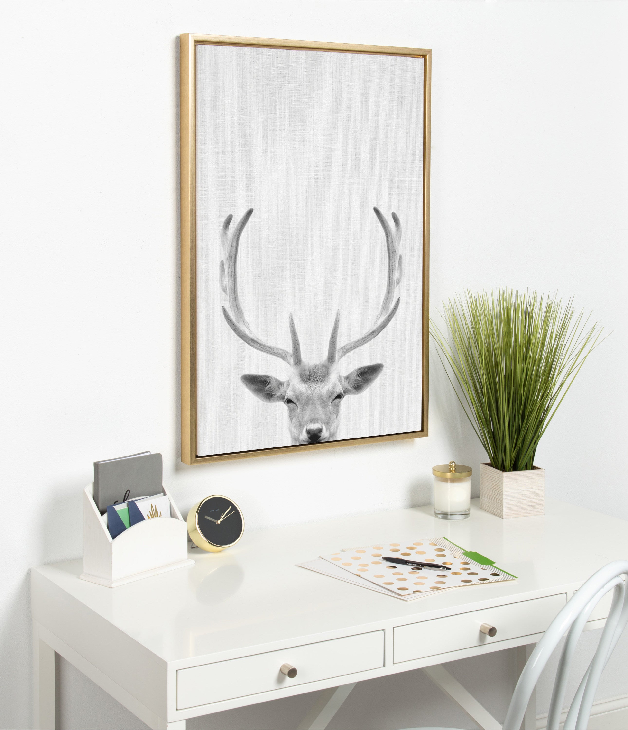 Framed Canvas Sylvie Bright Gold 23x33 5