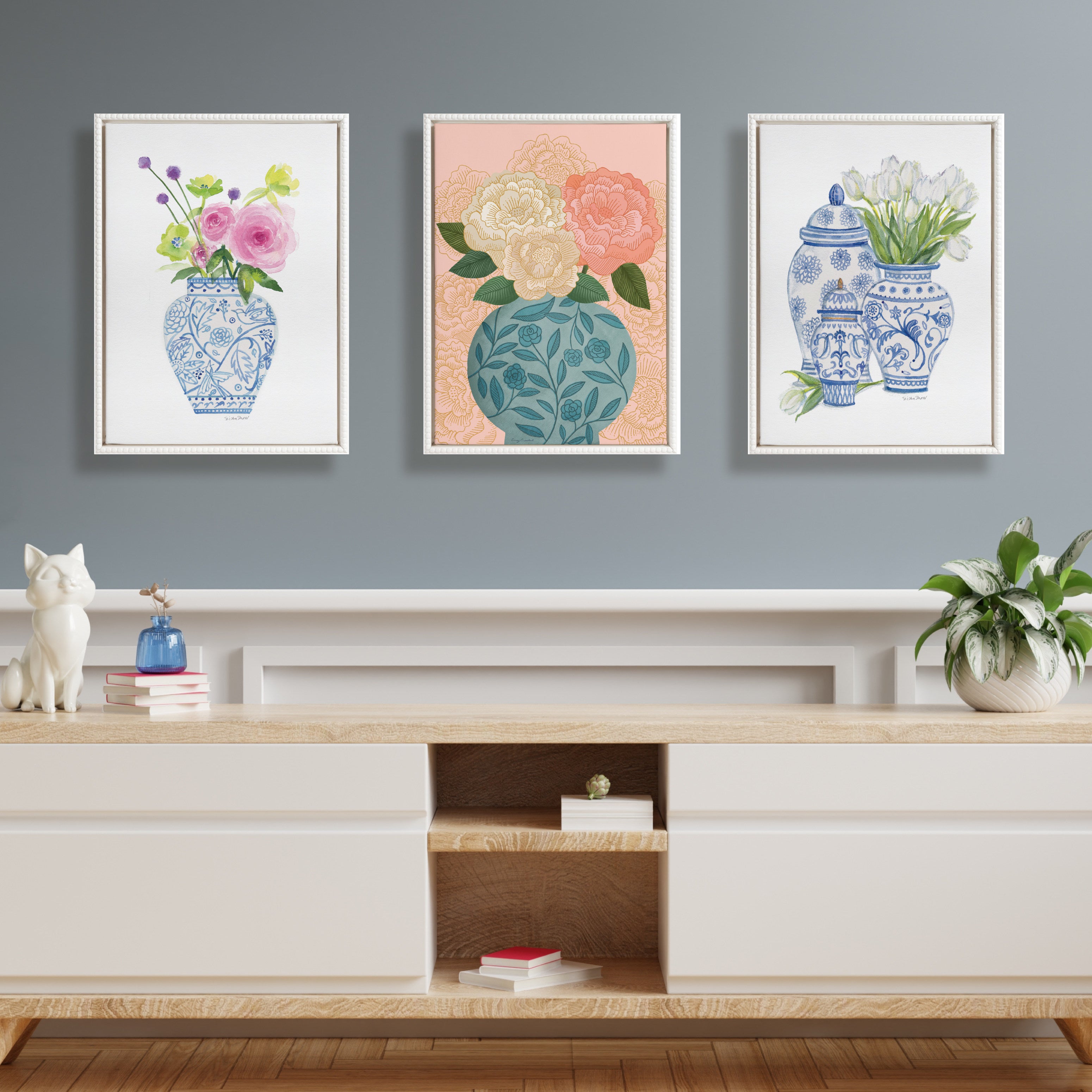 Framed Canvas 18x24 Sylvie Beaded White 5