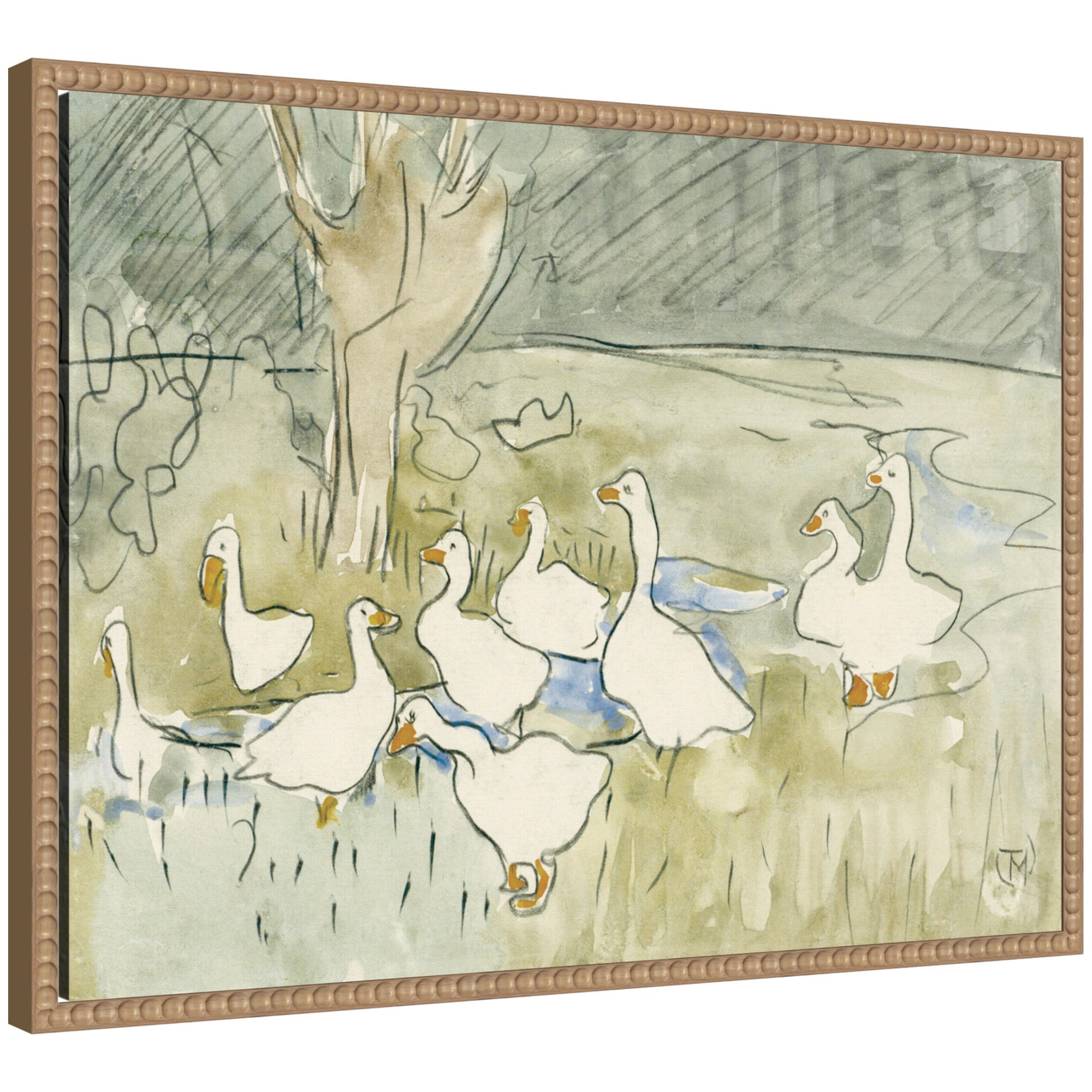 Ducks 1917 Theo van Hoytema by Nostalgia Prints Framed Canvas Wall Art Print