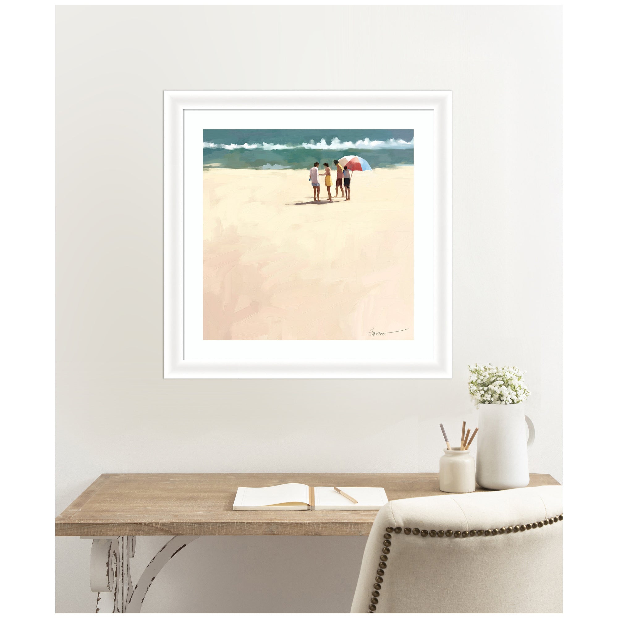 Framed Art Oliver White Narrow 27x27 6