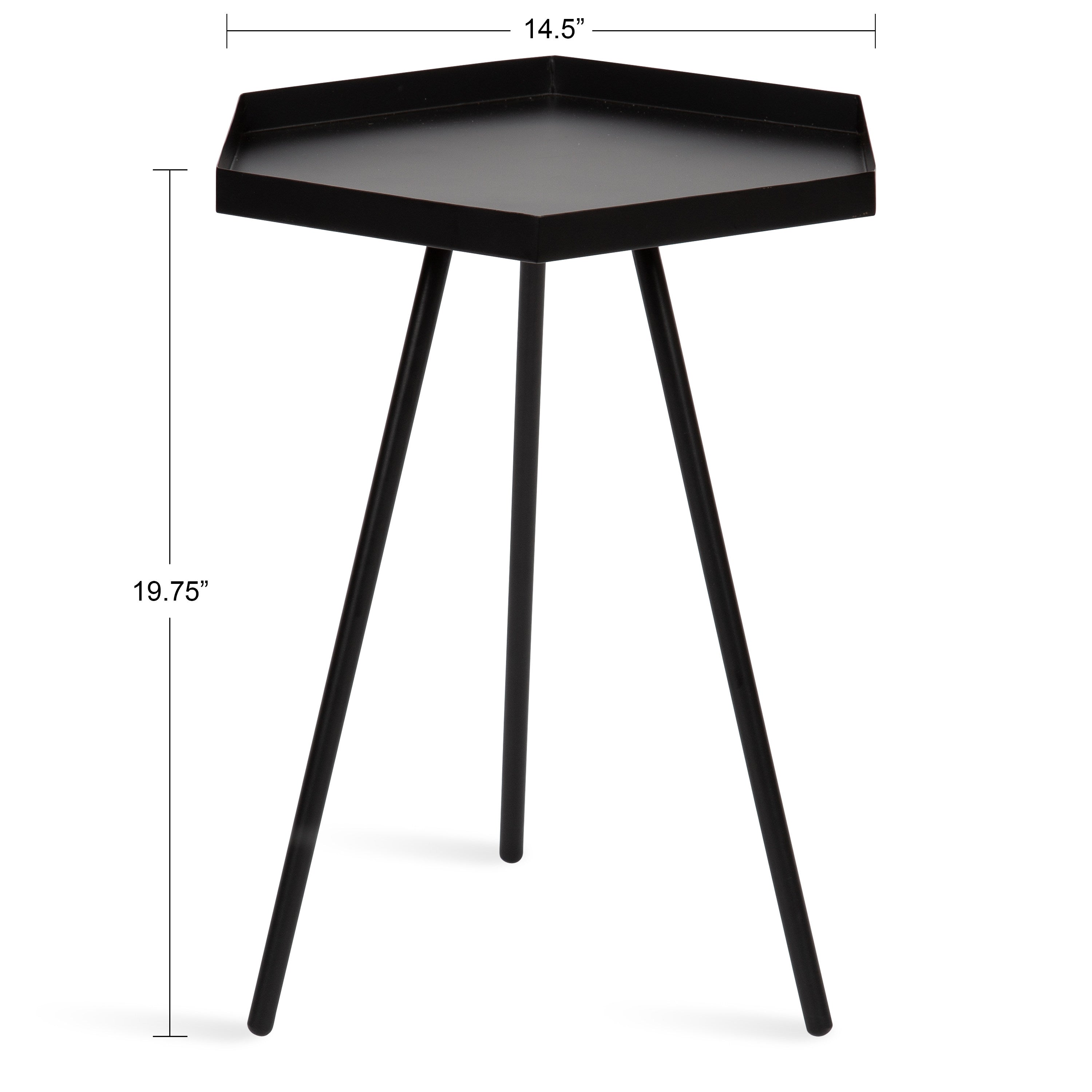 Side Table Black 17x15x20 2