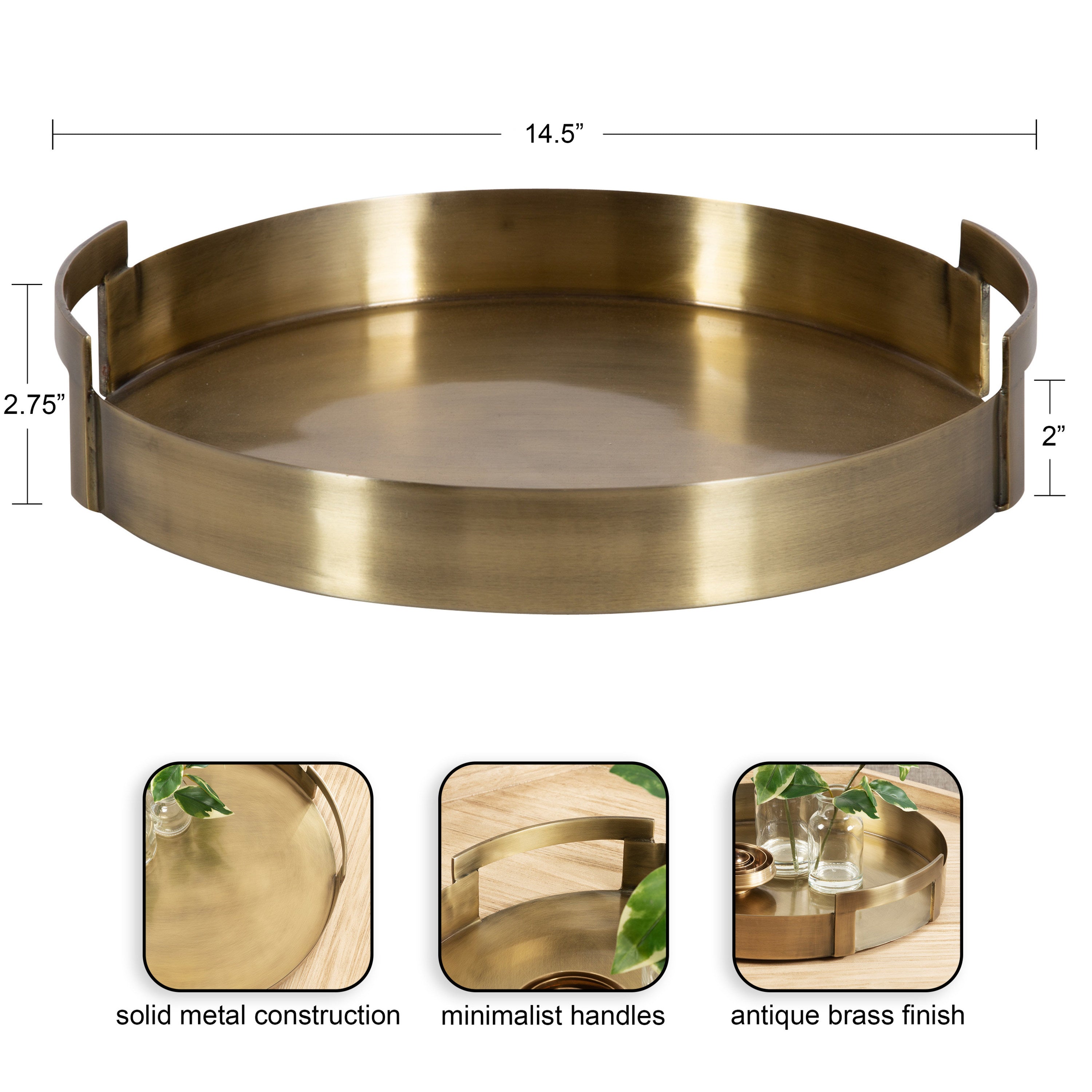Single Tray Gold 15" Diameter 2