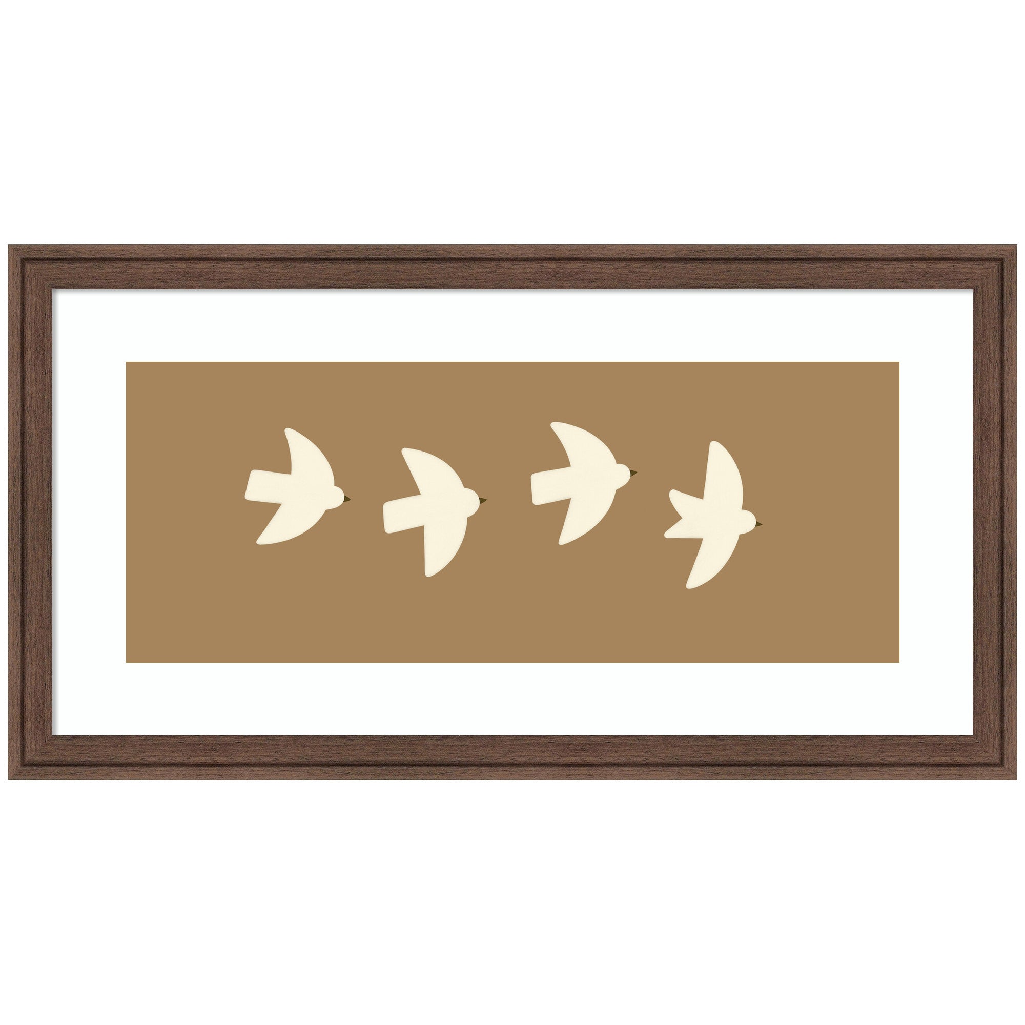 Minimalist Birds Panel 2 Brown by Laura Moss Framed Wall Art Print