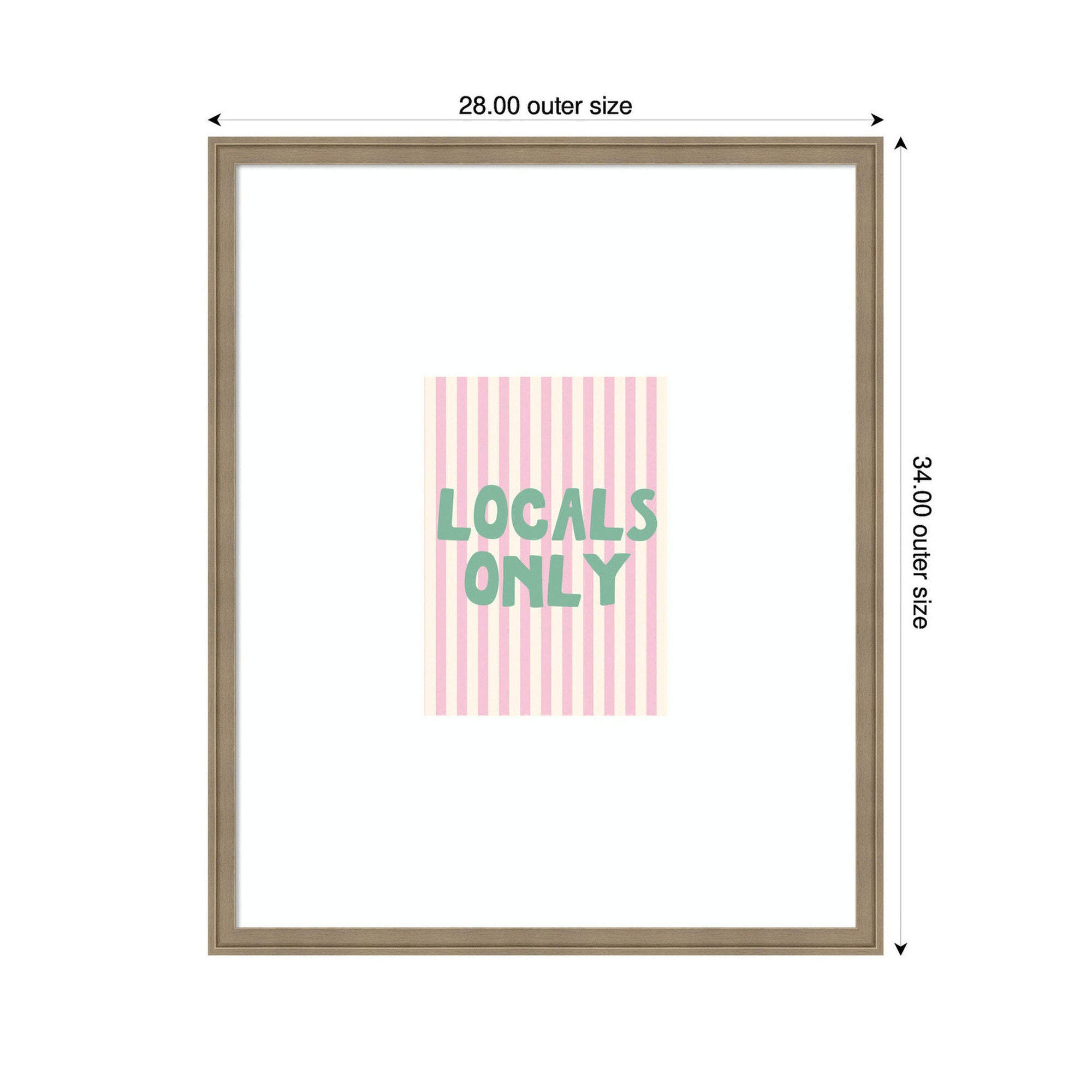 Locals Only Green and Pink Stripes by Megan Ryan Framed Wall Art Print