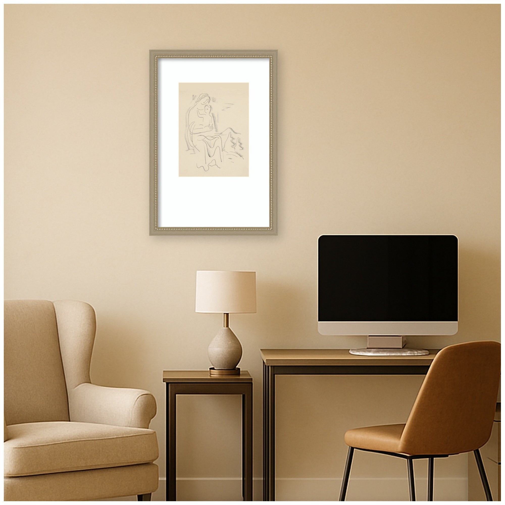 Motherhood 1937 Mikulas Galanda by Nostalgia Prints Framed Wall Art Print