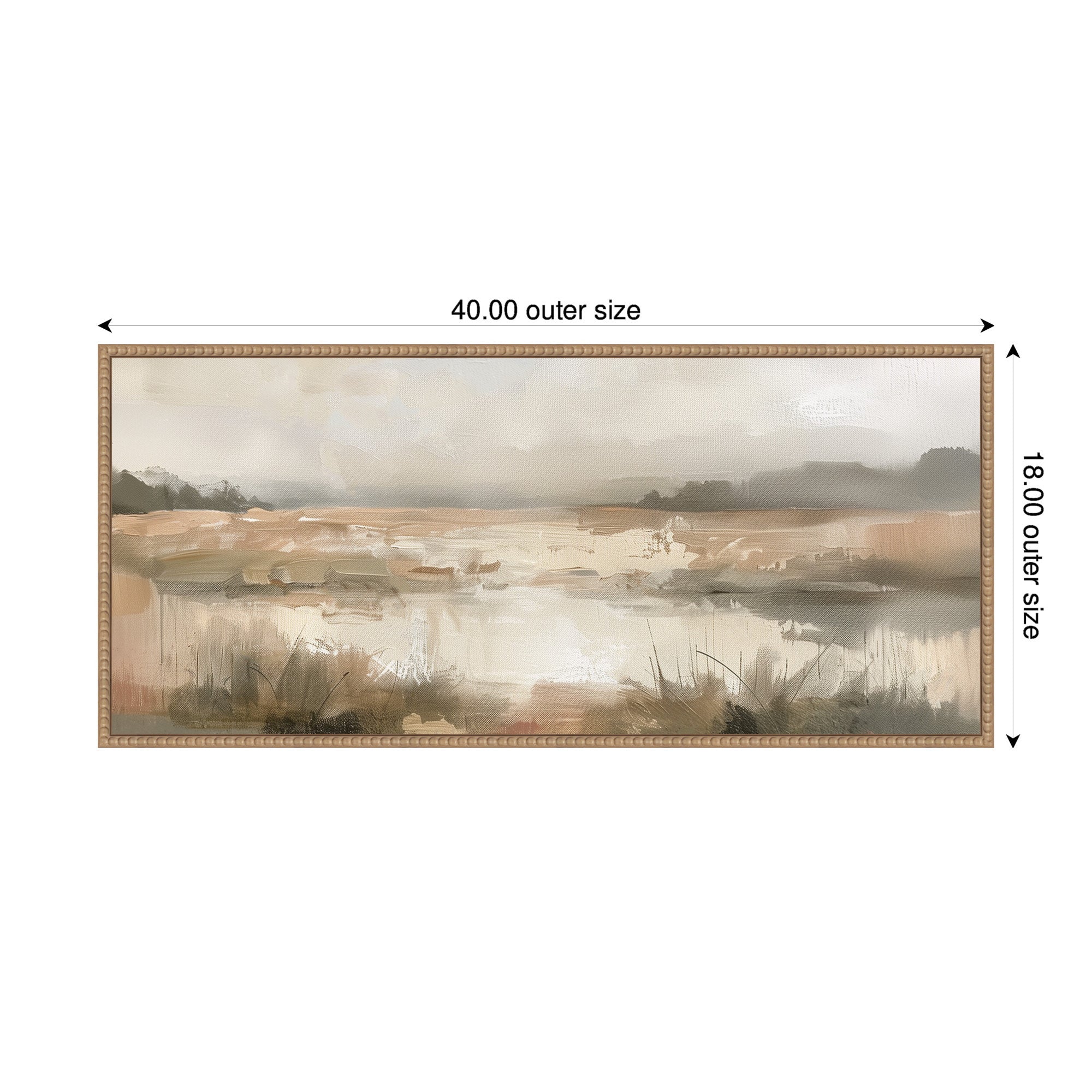 Framed Canvas 40x18 Sylvie Beaded Rustic Natural 6