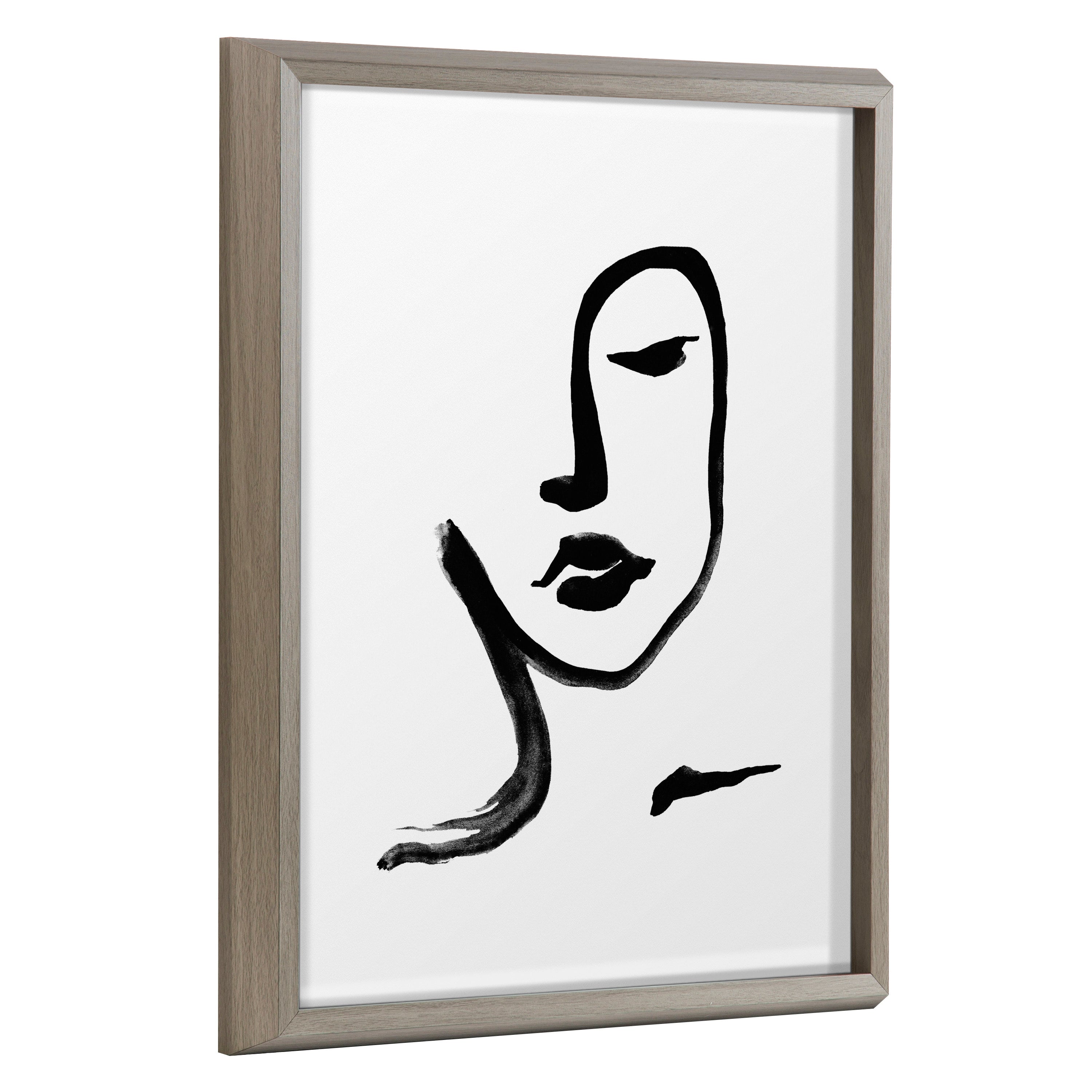 kate & laurel Blake Face Line Print Framed Printed Glass by Viola Kreczmer