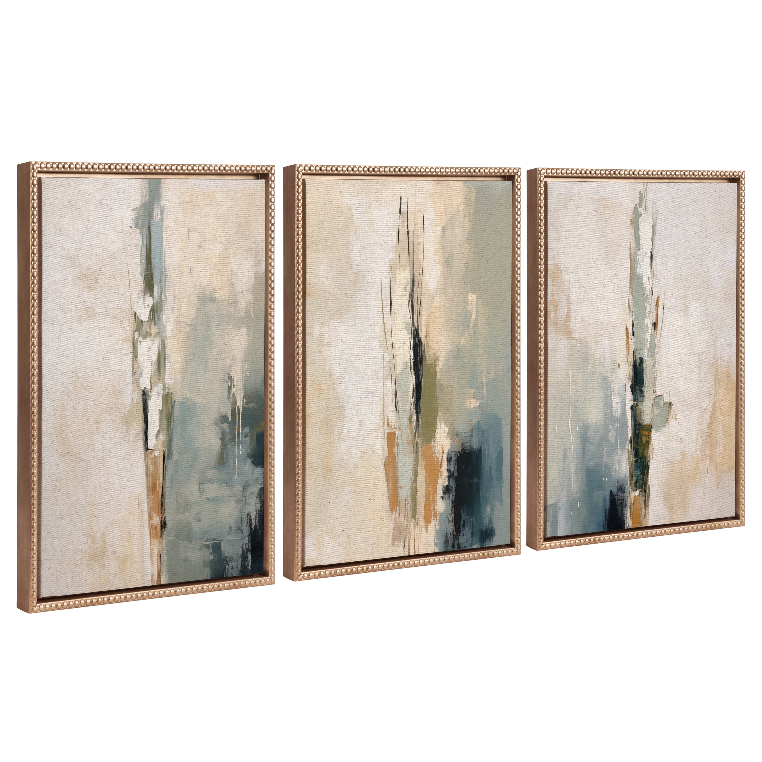 Art Set 3 Piece Set 18x24 Sylvie Beaded Dark Gold 1