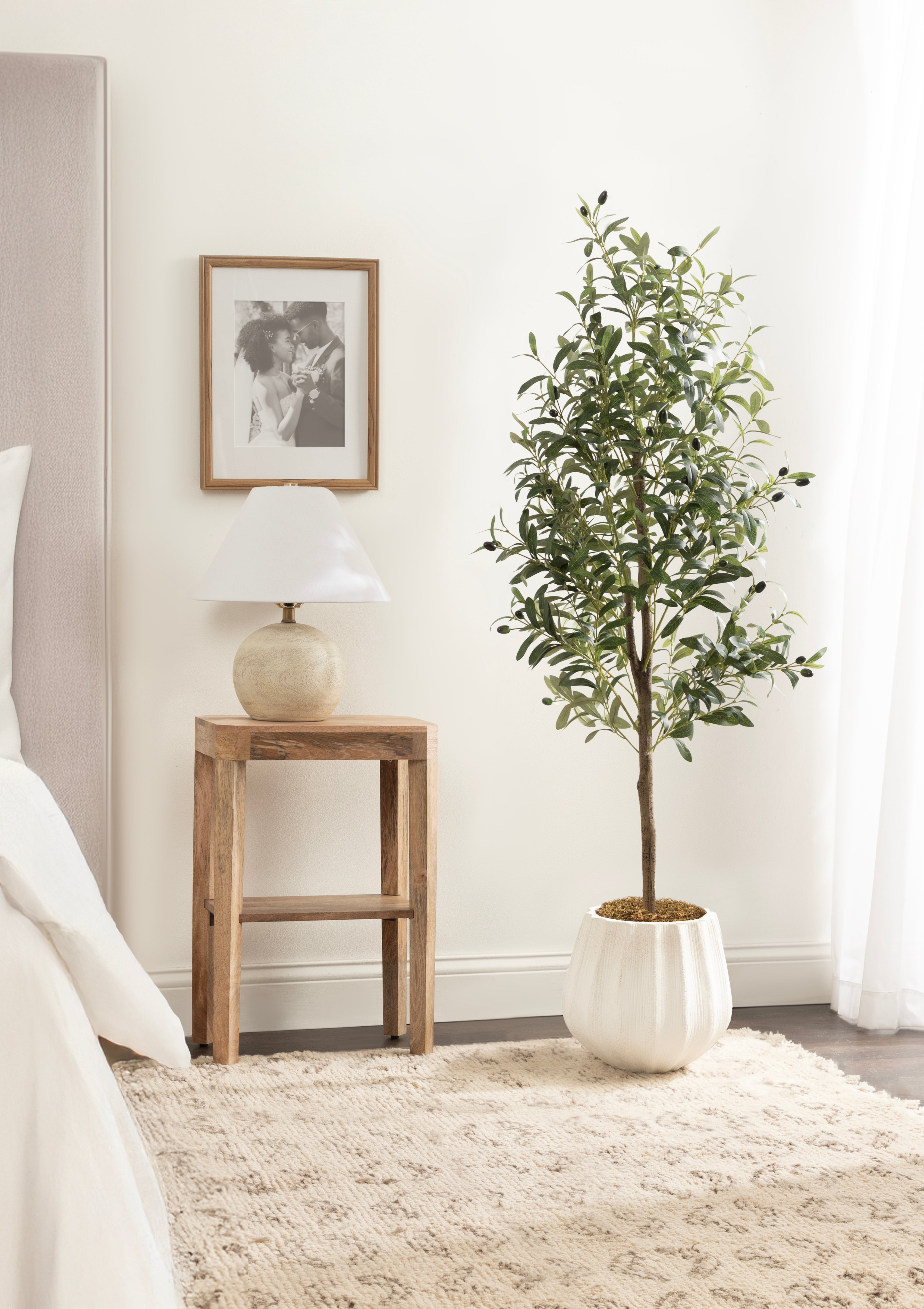 Faux Tree 5' Distressed White 8