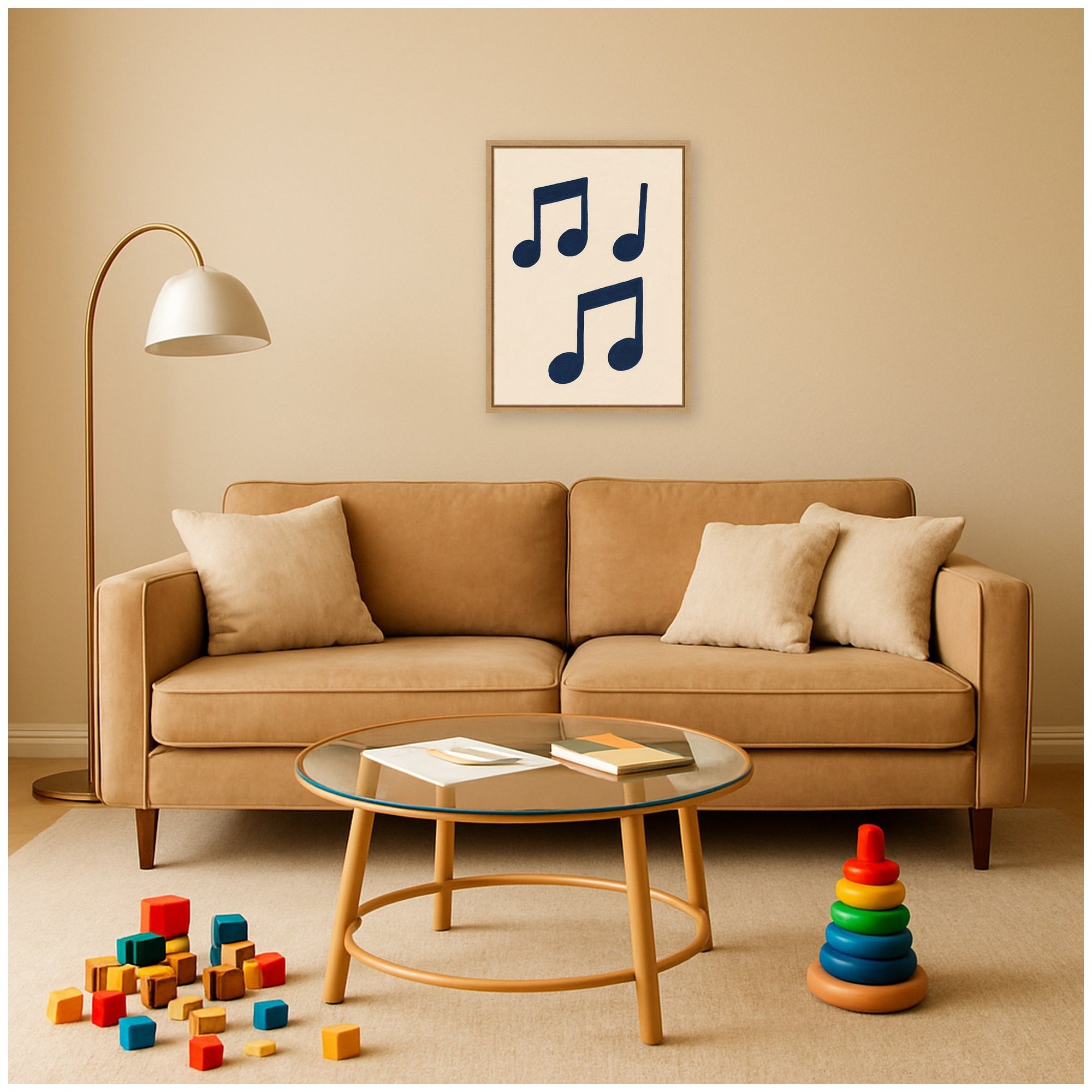 Music Notes by Laura Moss Framed Canvas Wall Art Print
