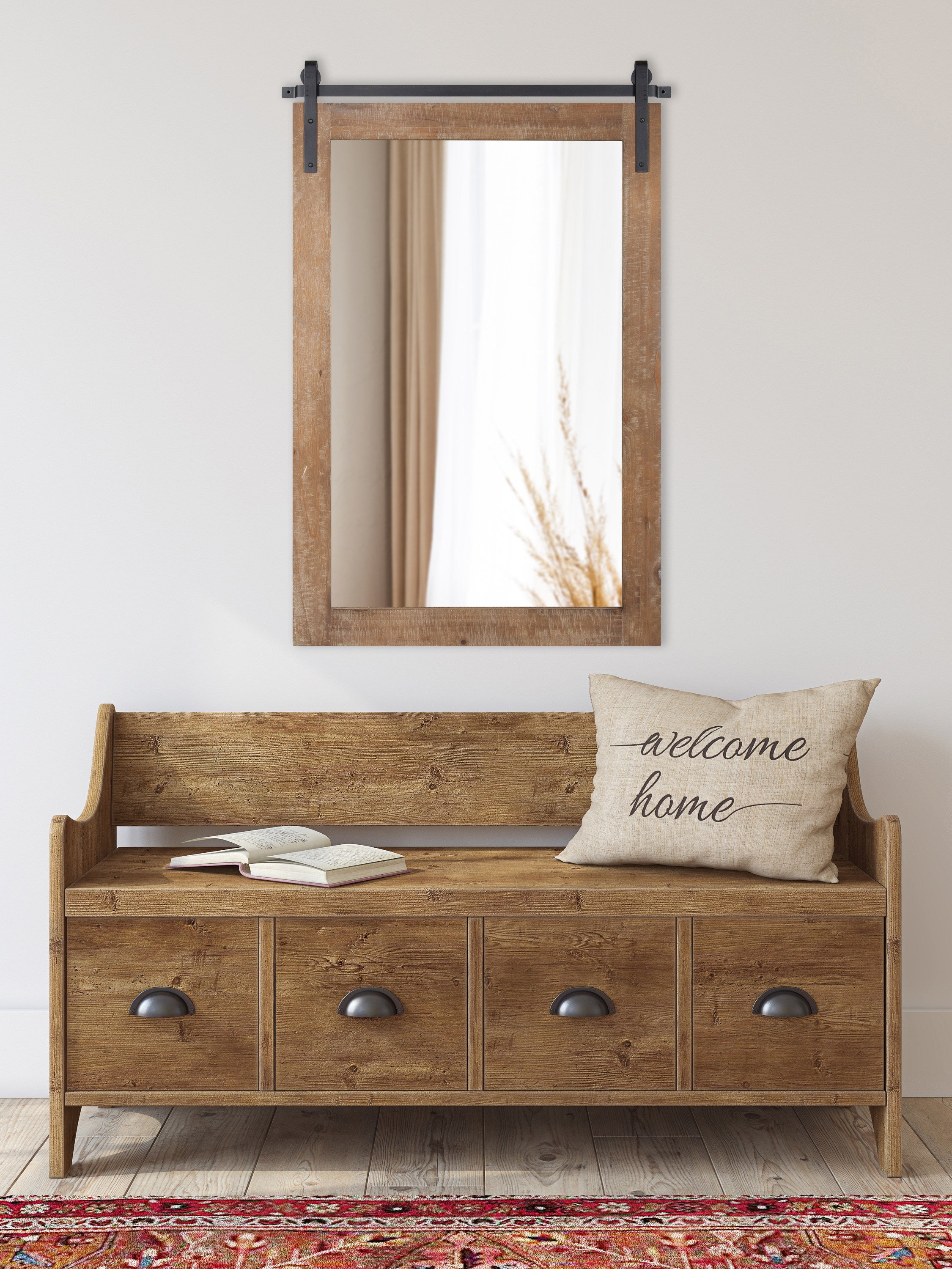 Rectangle Mirror Rustic Brown 24x38 6