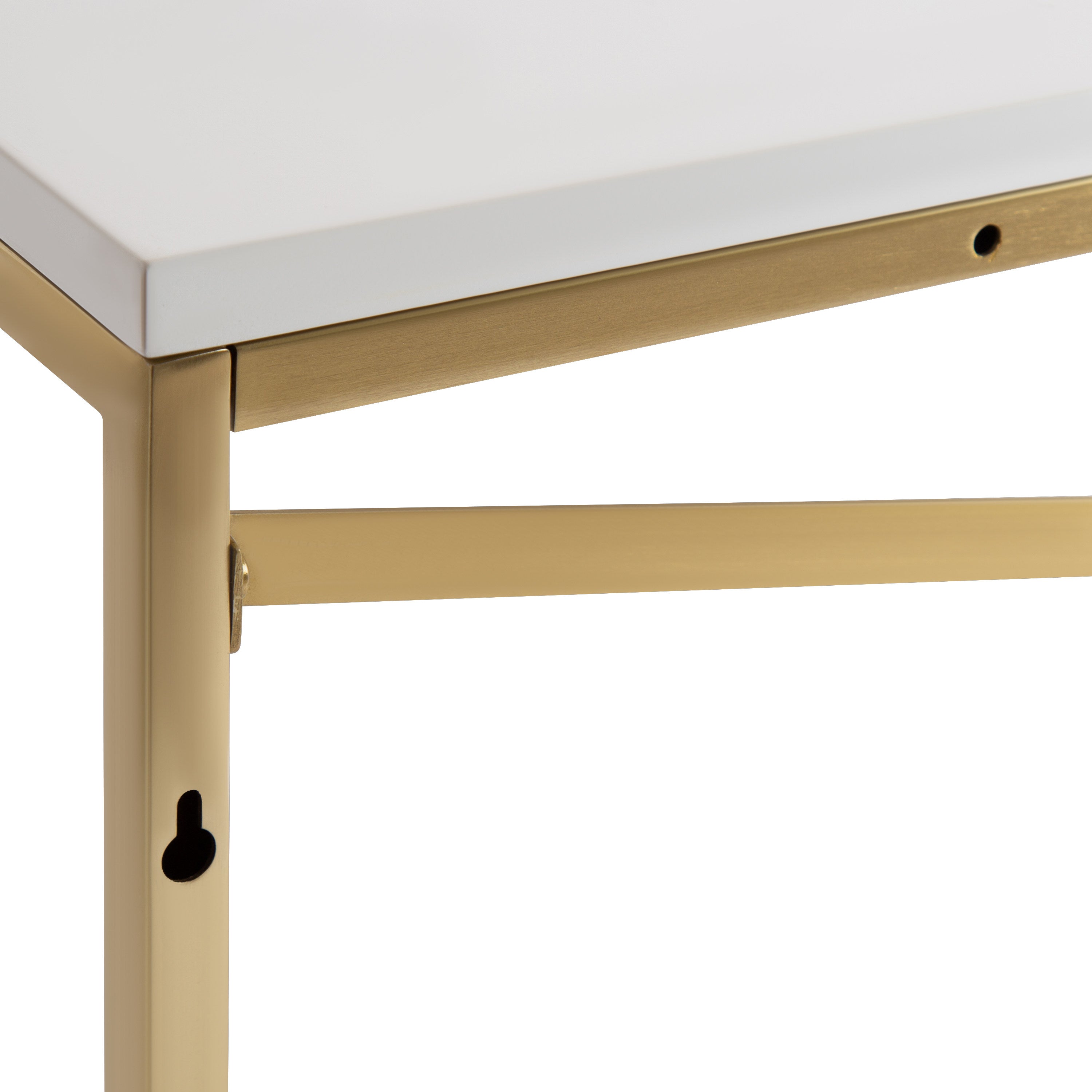 Accent Shelf White Gold 36x12x8 5