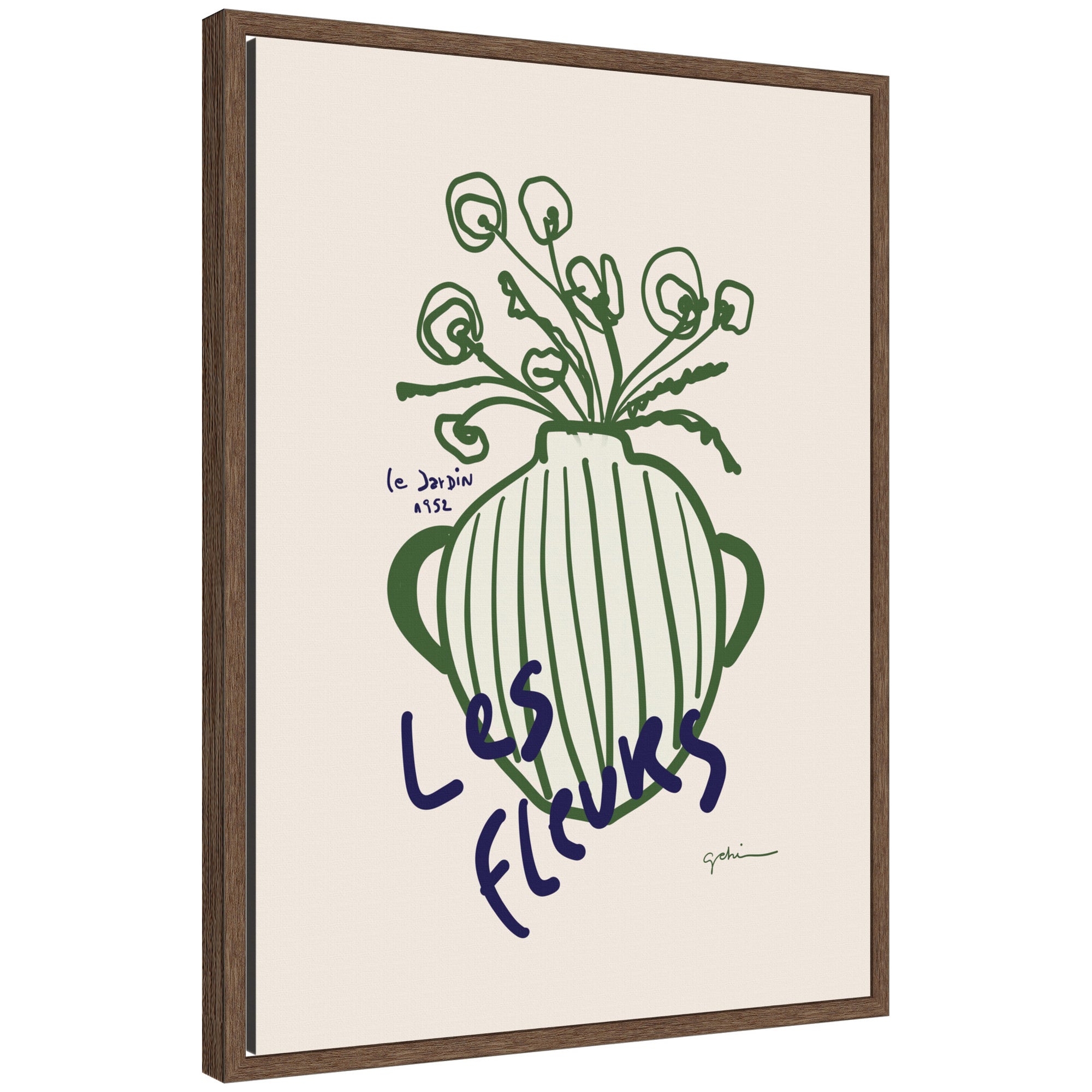 Le Jardin by Gabrielly Guedes Framed Canvas Wall Art Print